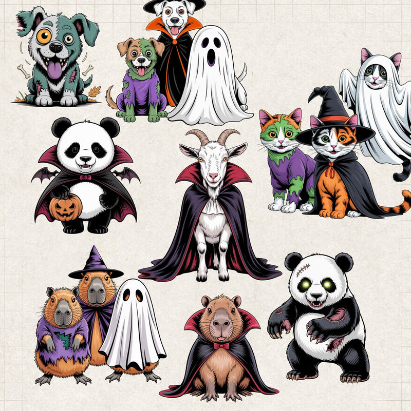 Animal Halloween Clipart - CraftNest - Digital Crafting and Art