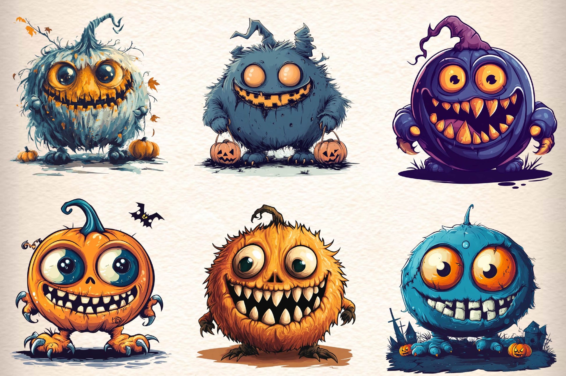 Halloween Monster Clipart Bundle - CraftNest - Digital Crafting and Art
