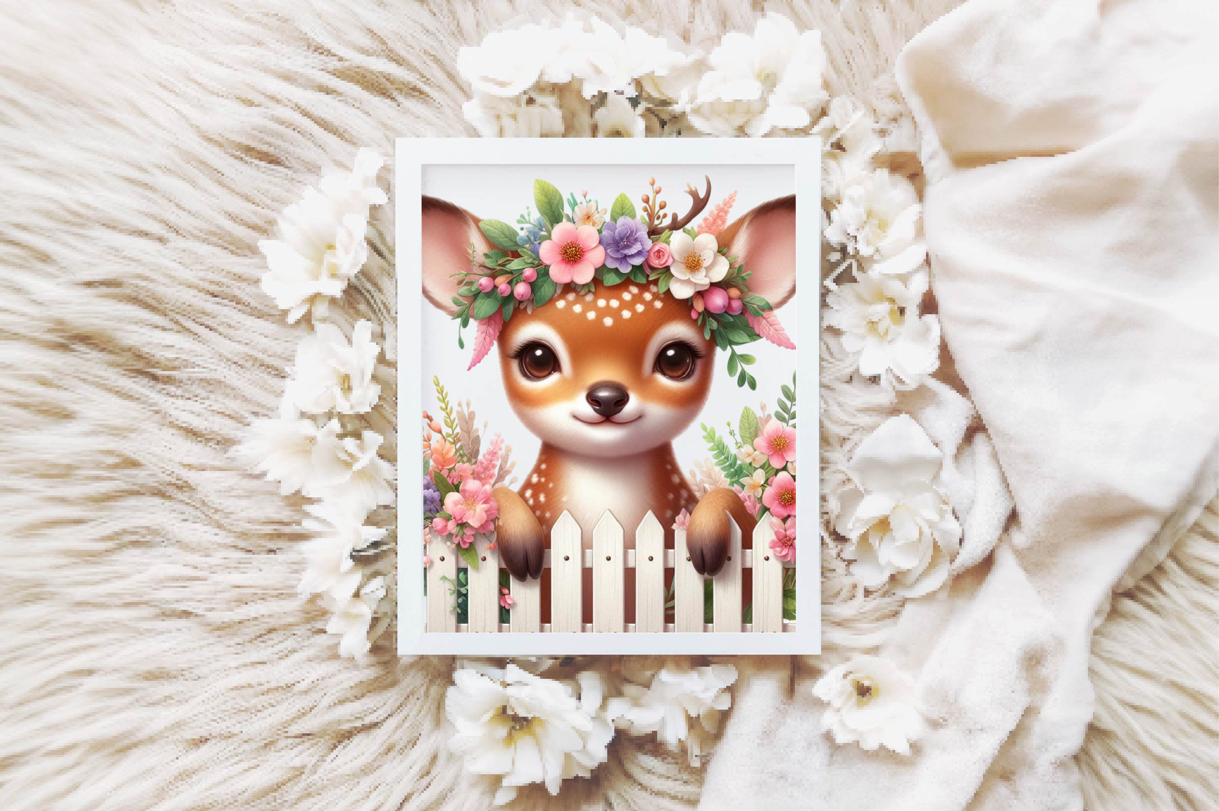 Cute Spring Deer Clipart Bundle 1 - CraftNest - Digital Crafting and Art