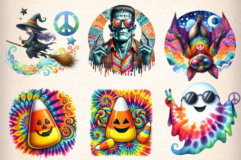 Groovy Halloween Clipart Bundle - CraftNest - Digital Crafting and Art