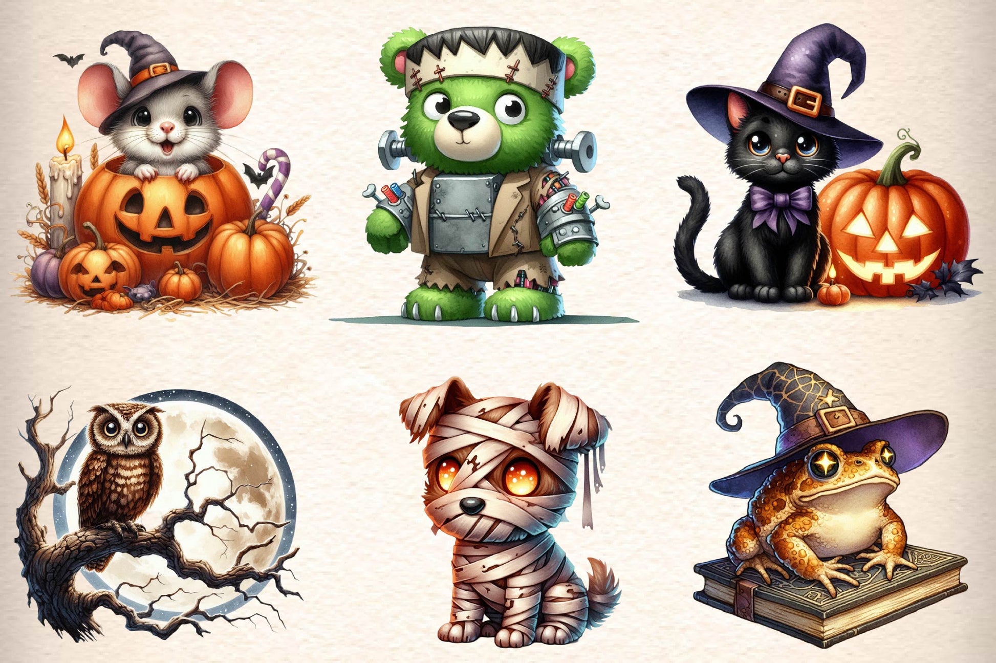 Halloween Animals Clipart Bundle - CraftNest - Digital Crafting and Art