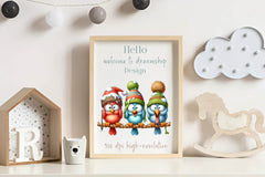 Christmas Funny Birds On Rope Clipart Bundle - CraftNest - Digital Crafting and Art