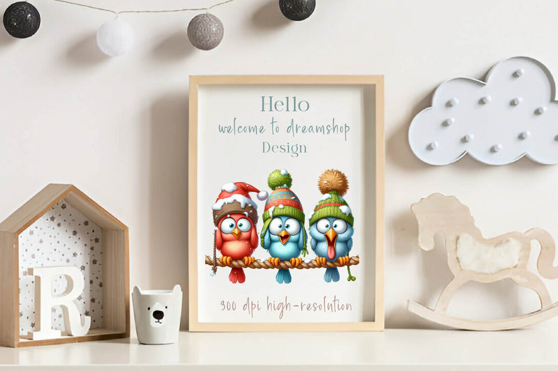Christmas Funny Birds On Rope Clipart Bundle - CraftNest - Digital Crafting and Art