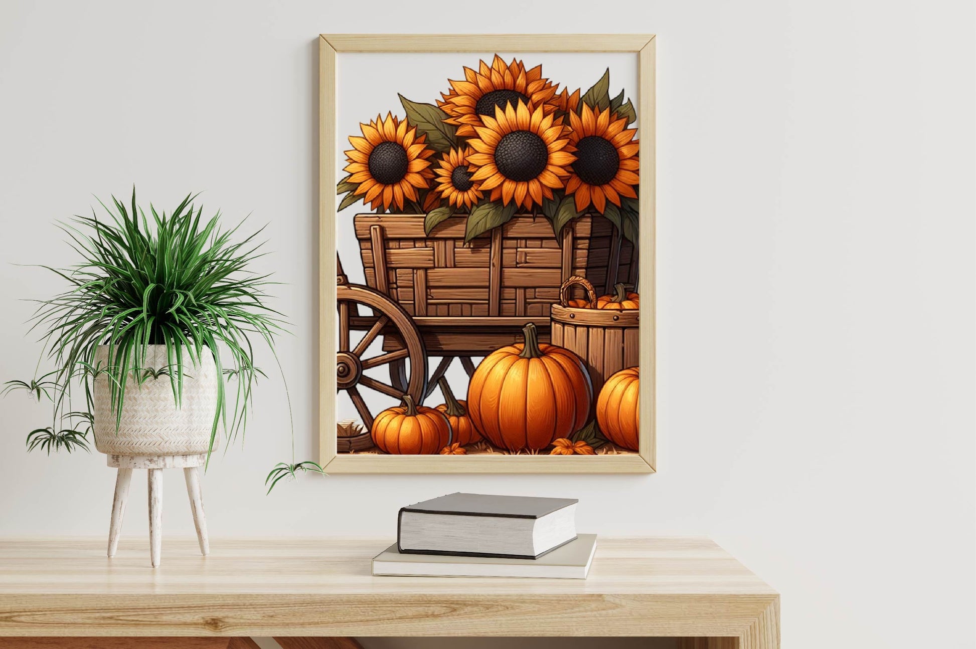 Sunflowers In Wood Trolley Clipart Bundle - CraftNest - Digital Crafting and Art