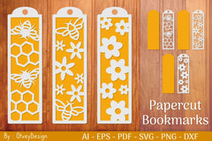 Bee Papercut Bookmarks SVG Bundle - CraftNest - Digital Crafting and Art