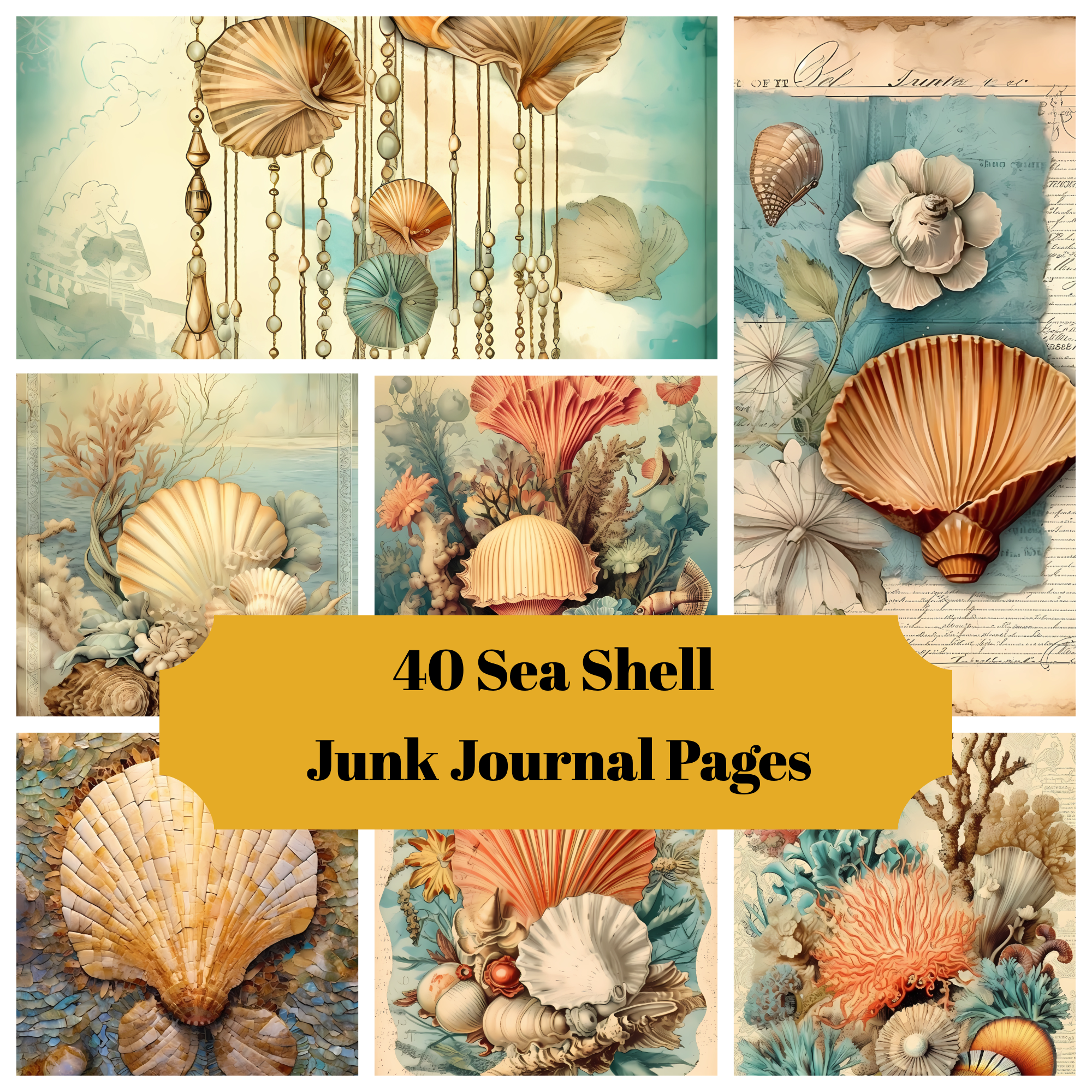 Sea Shells Junk Journal Pages - CraftNest