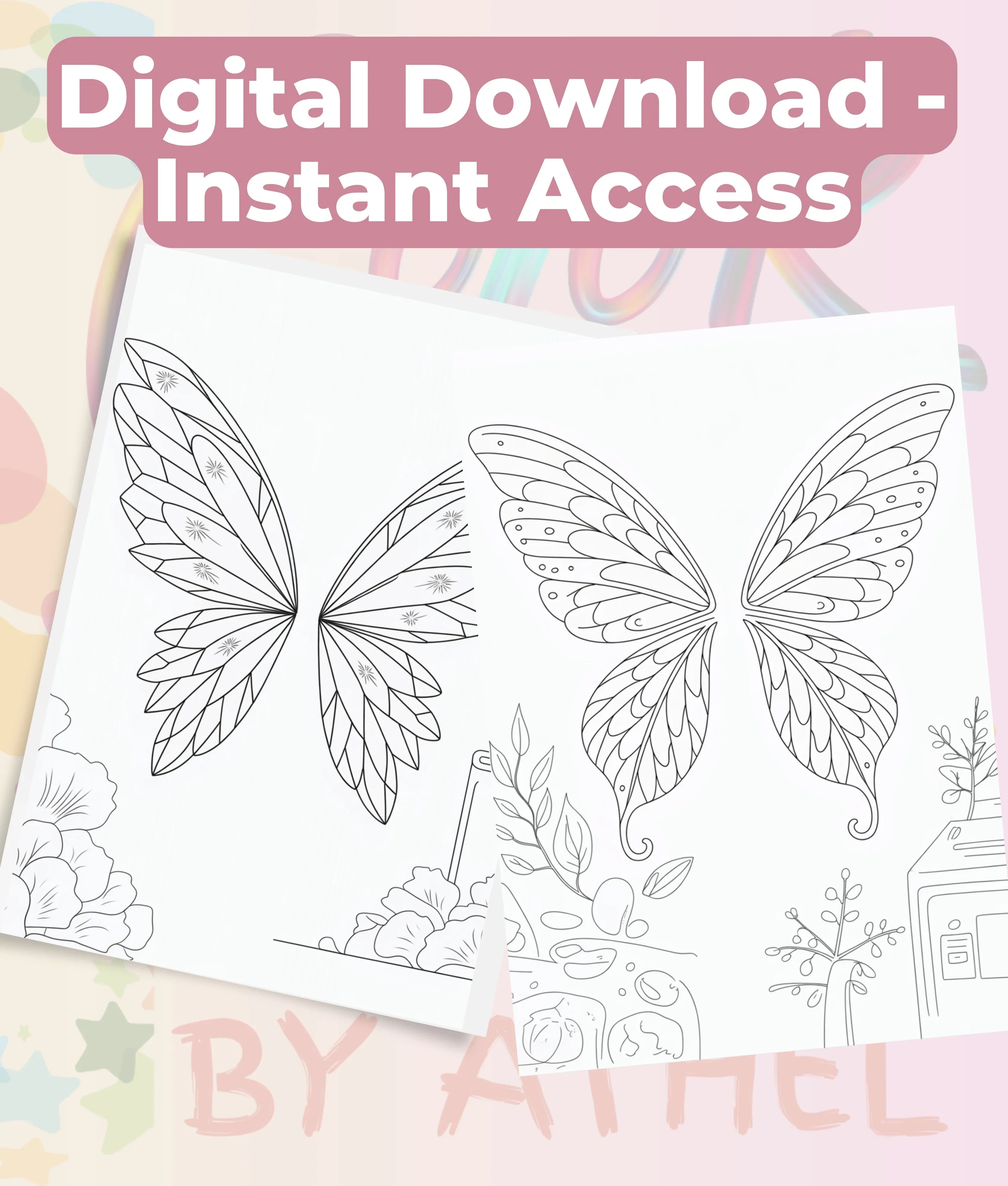 Fairy Wings Coloring Book Bundle - CraftNest - Digital Crafting and Art