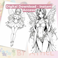 Anime Autumn Fairies Coloring Book Bundle - CraftNest - Digital Crafting and Art
