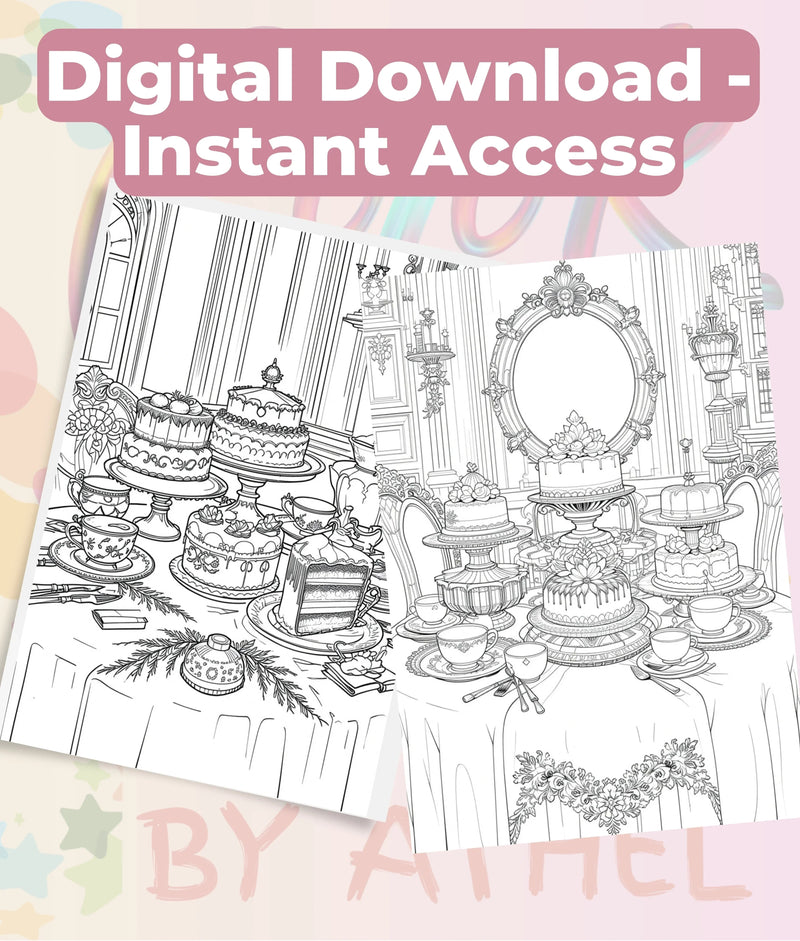 Cakes of the World Coloring Book Bundle - CraftNest - Digital Crafting and Art