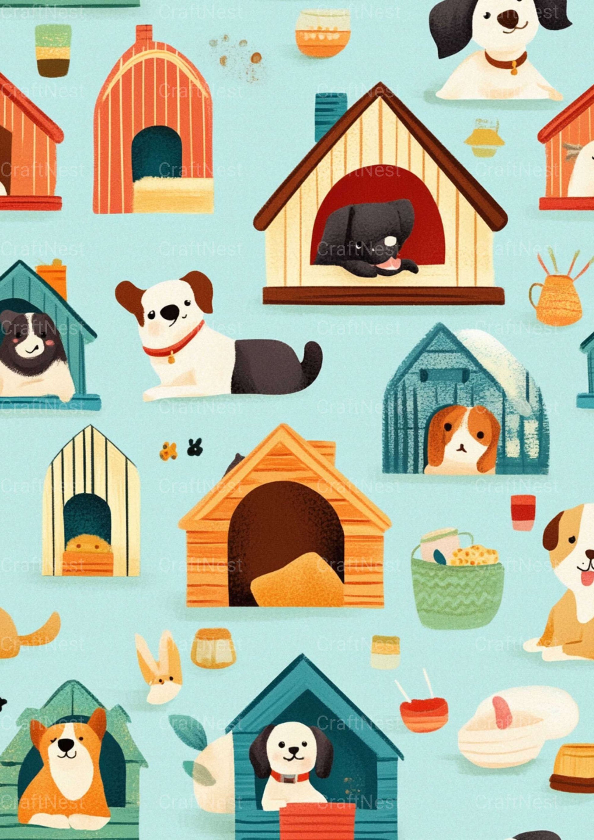 Dog Theme Texture Papers - CraftNest - Digital Crafting and Art