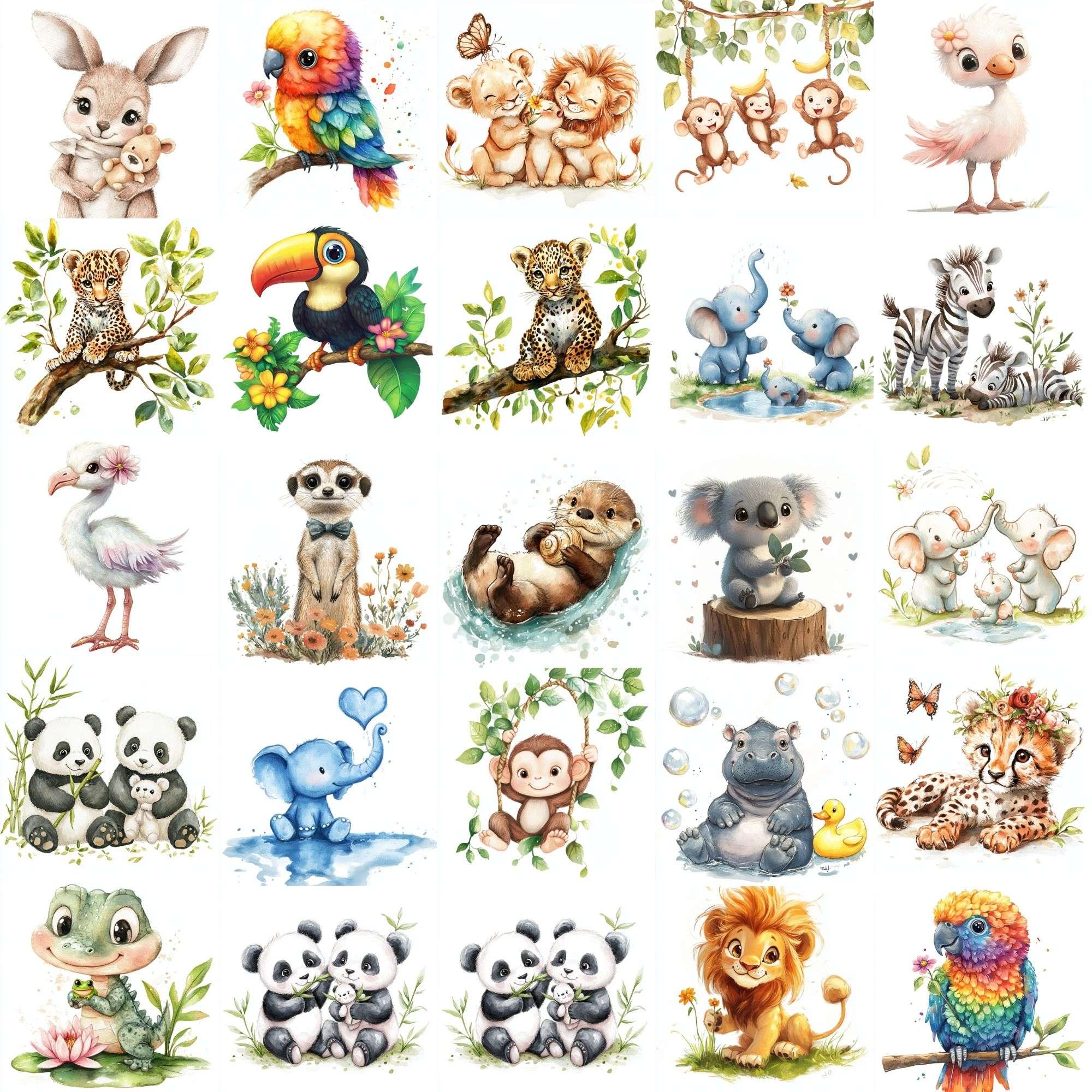 Safari Animals Clipart - CraftNest - Digital Crafting and Art