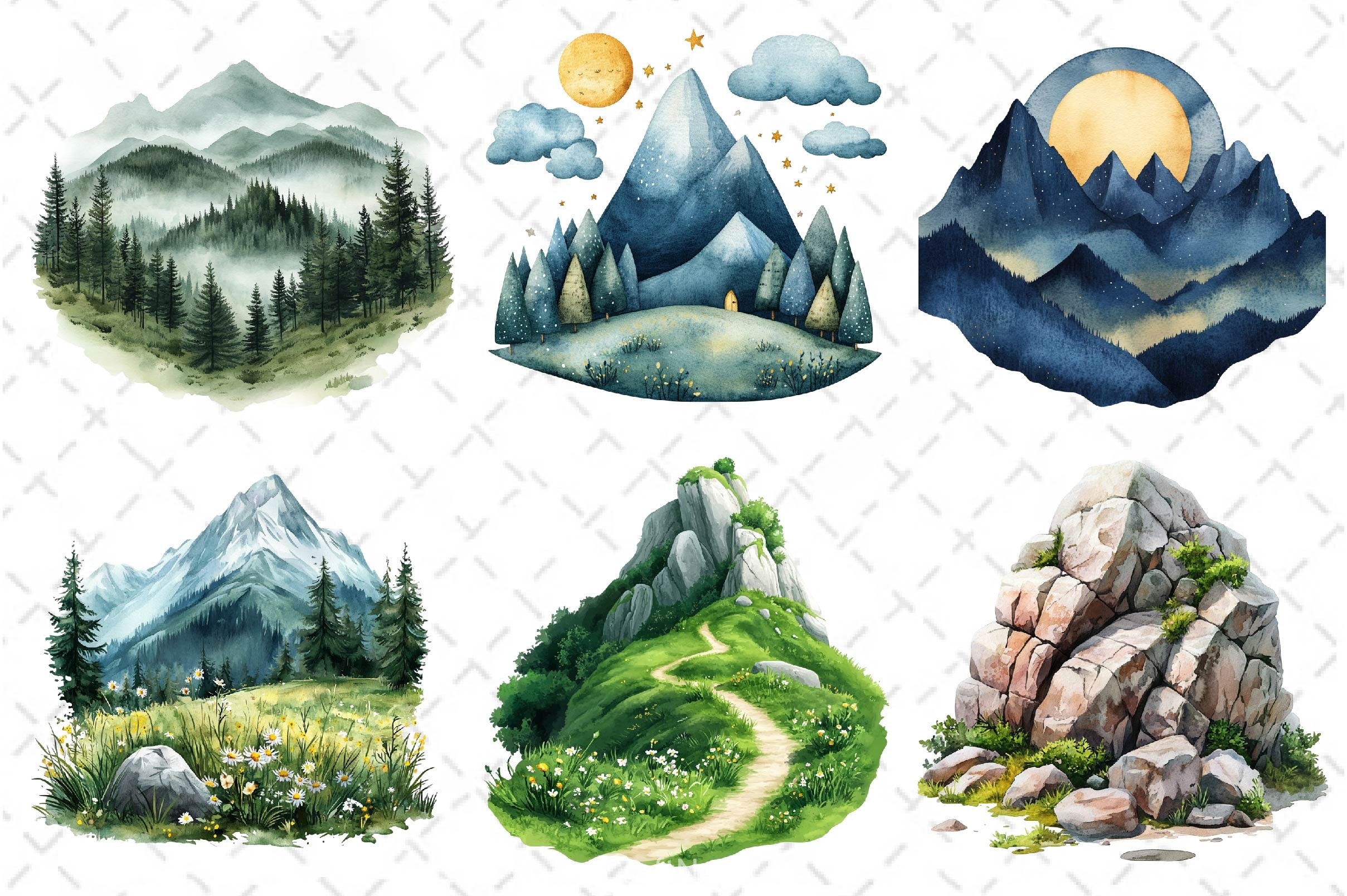 Mountain Clipart Bundle 3