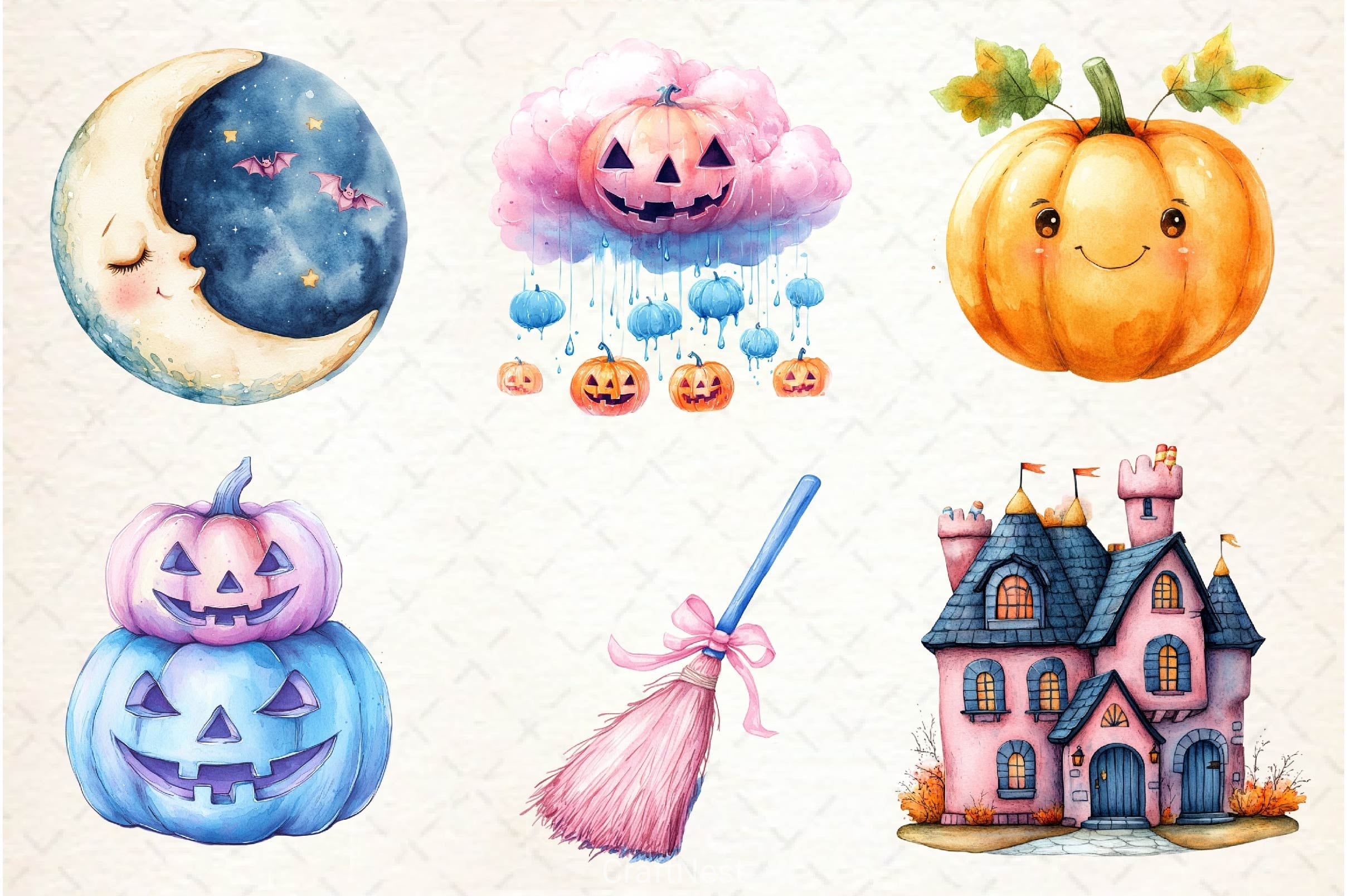 Pastel Halloween Clipart Bundle 5