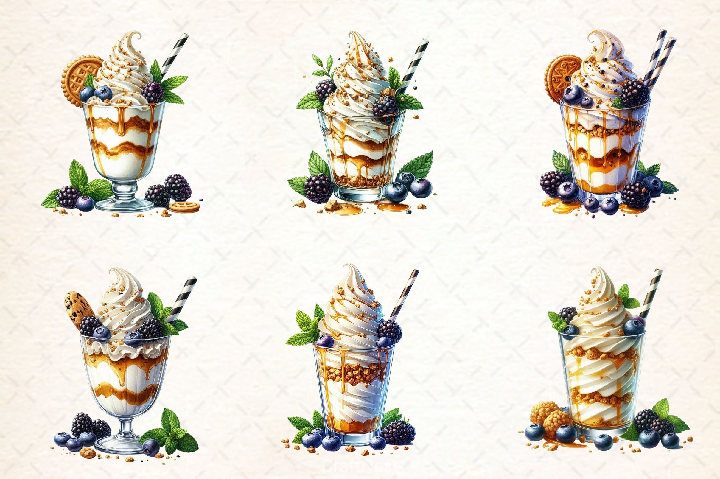 Yellow Milkshake Clipart Bundle
