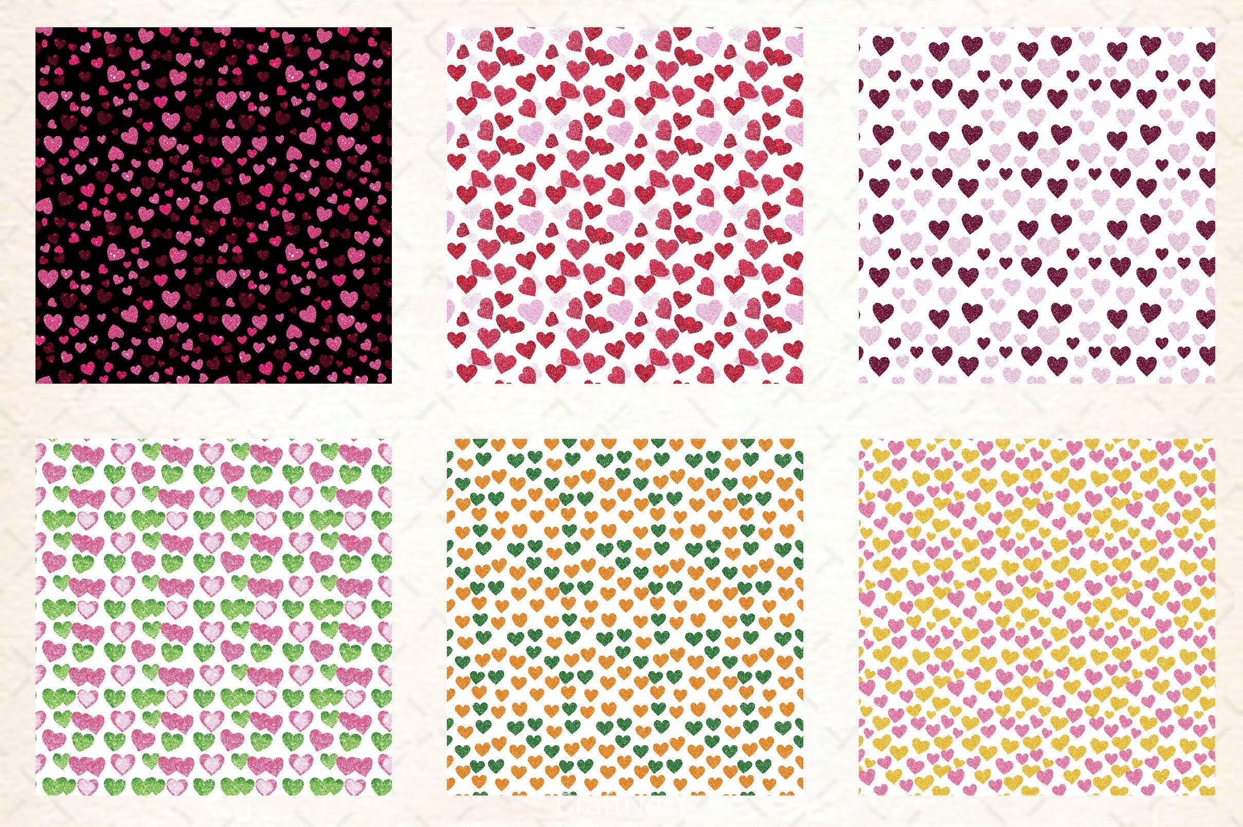 Valentines Day Heart Seamless Pattern Digital Paper