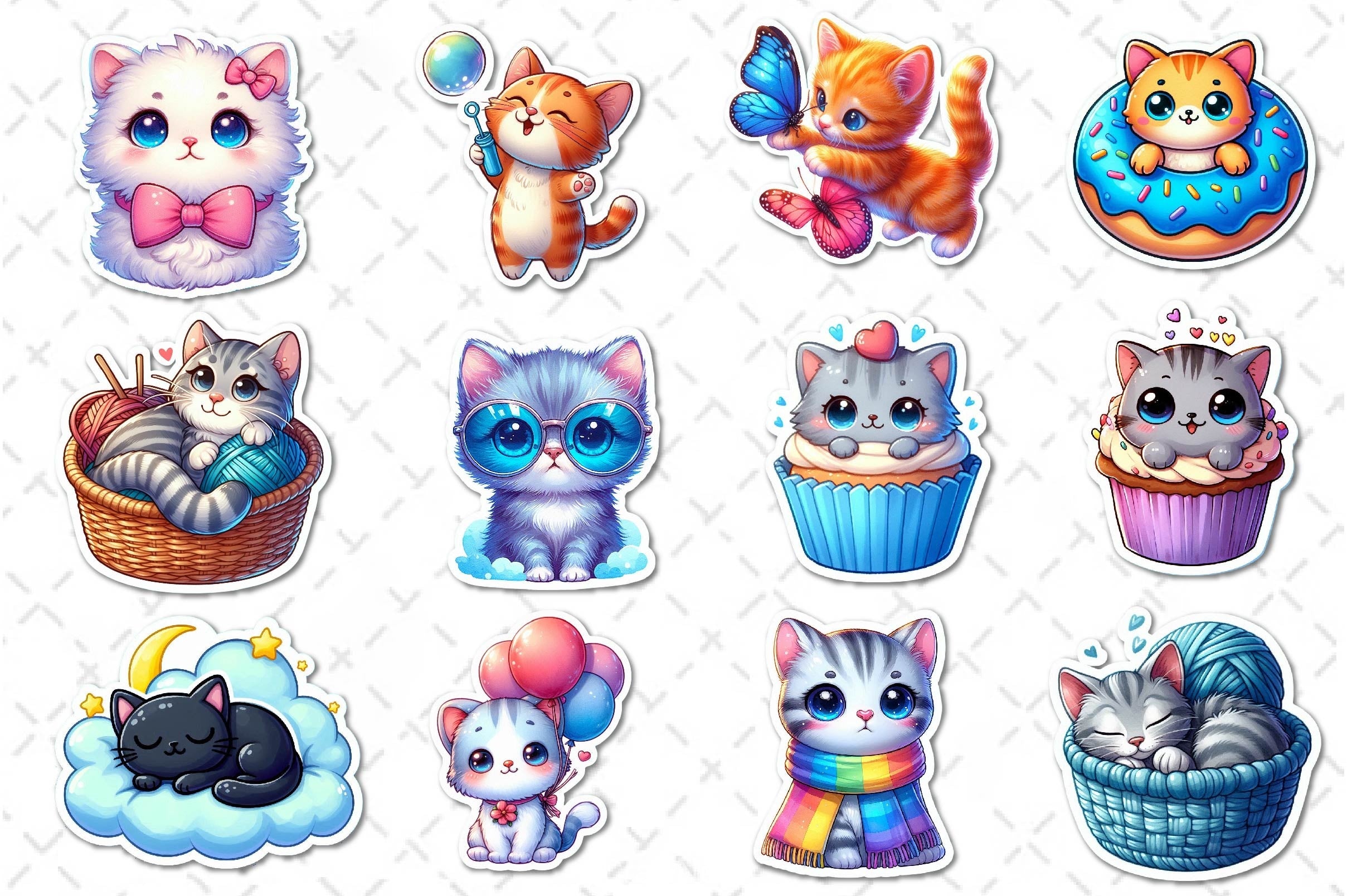 Cute Cat Clipart Bundle 2