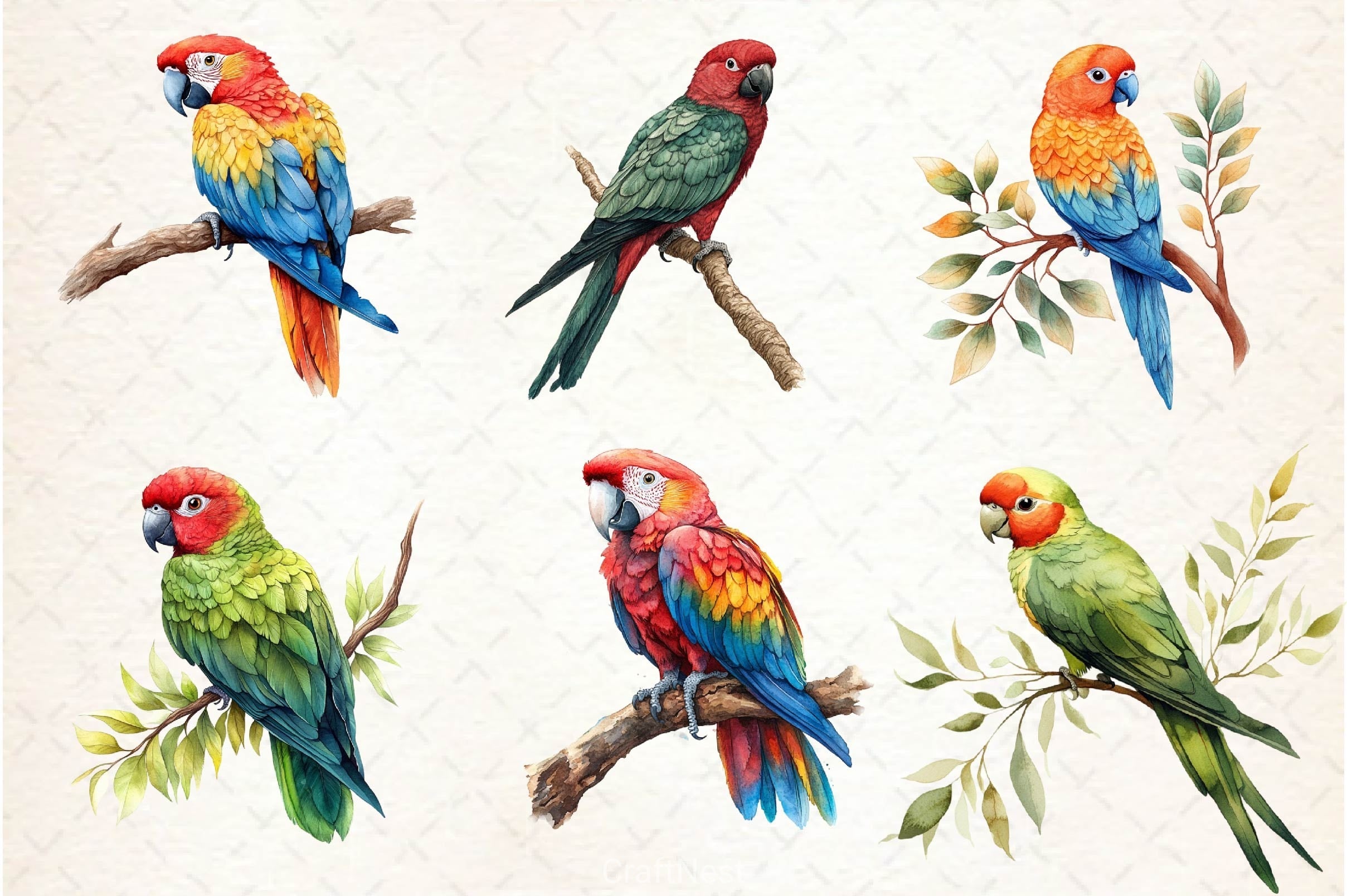 Parrot Clipart Bundle