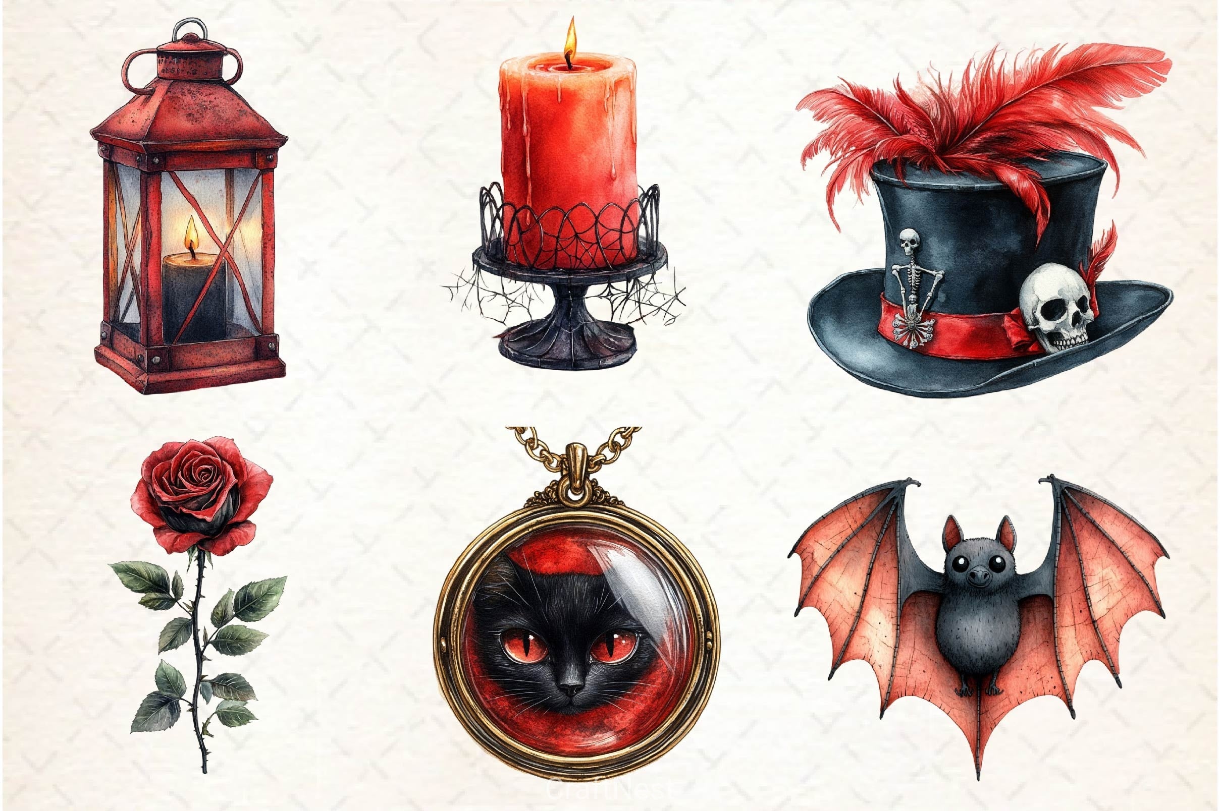 Vintage Halloween Clipart Bundle 6