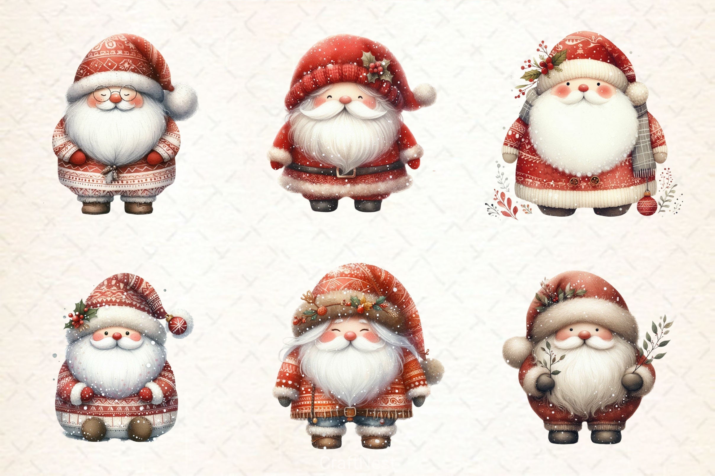 Boho Santa Clipart Bundle