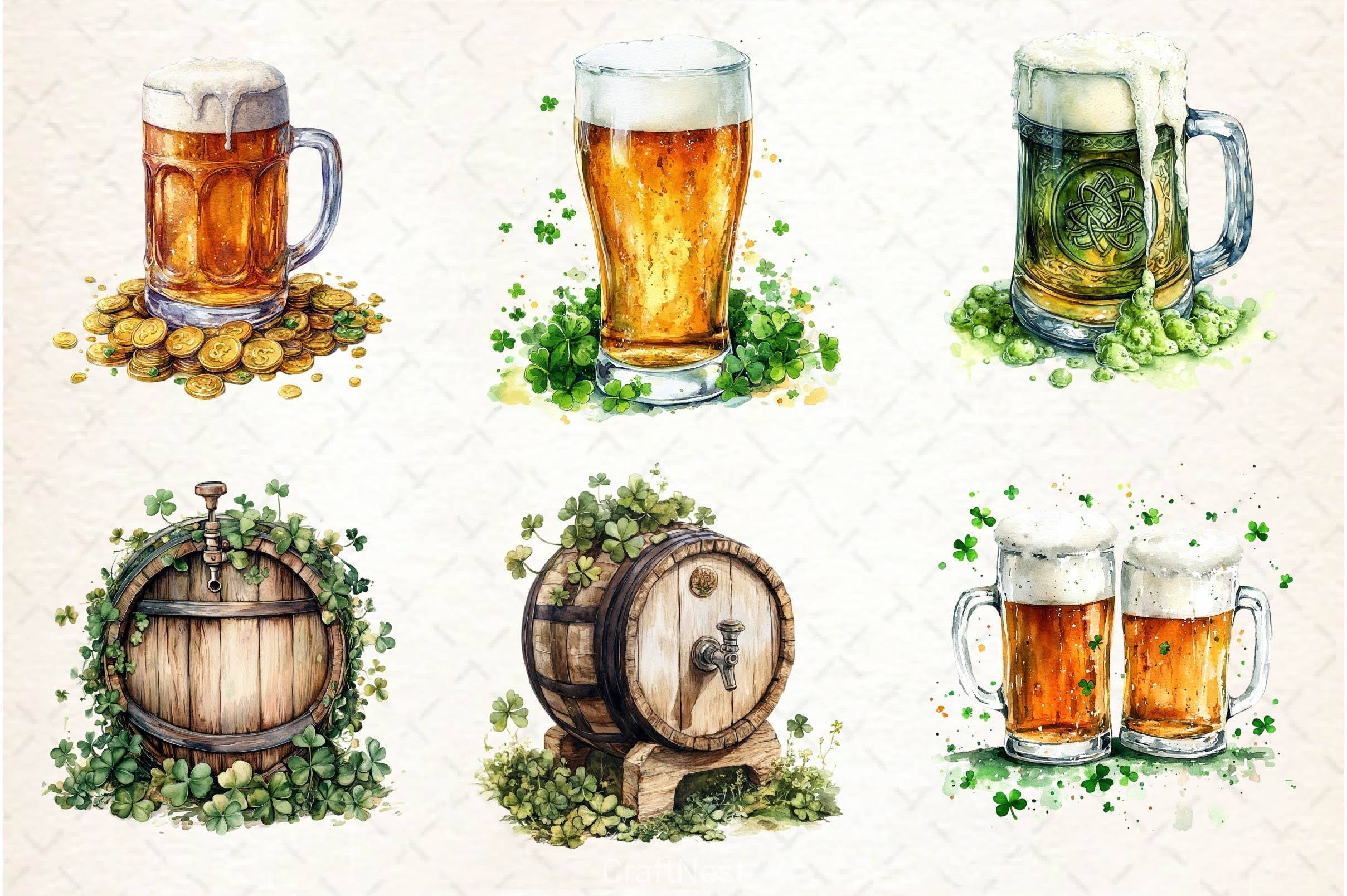 St Patrick's Day Beer Clipart Bundle