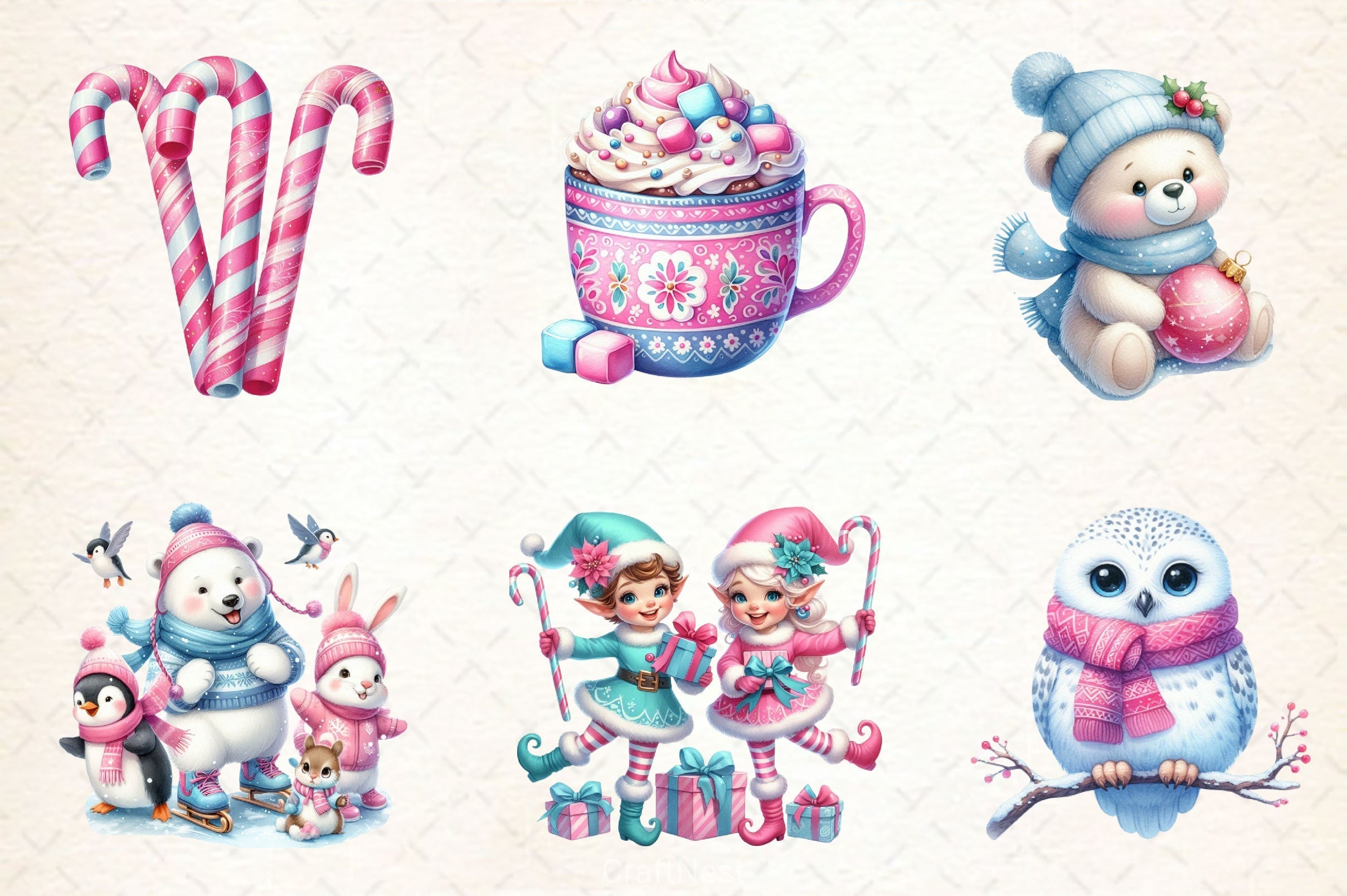 Cute Festive Christmas Clipart Bundle