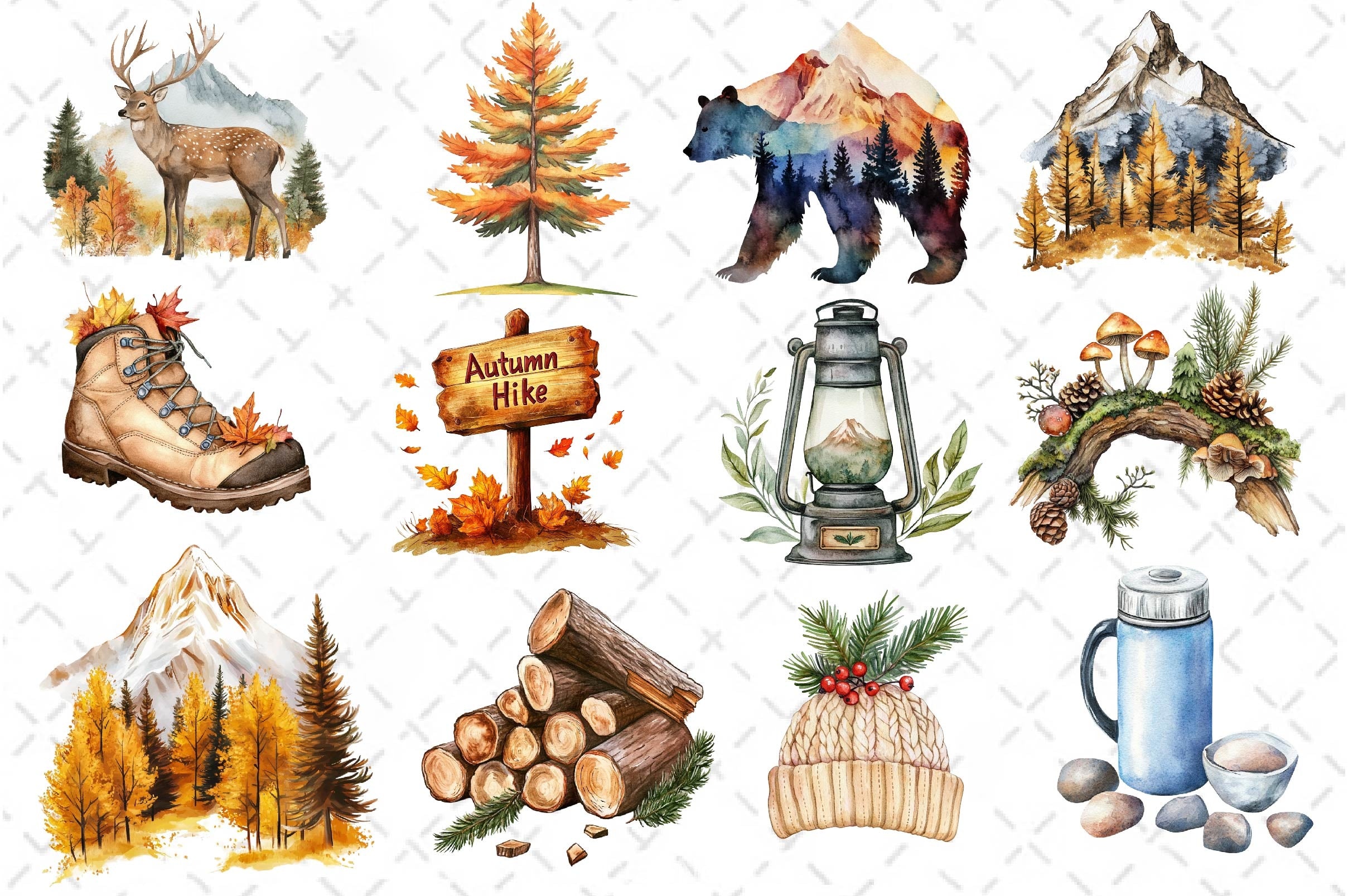 Alpine Autumn Clipart Bundle