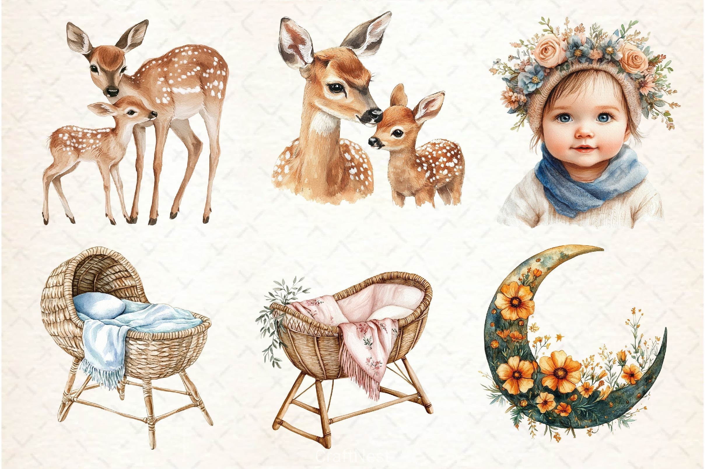 Boho Mothers Day Clipart Bundle 2