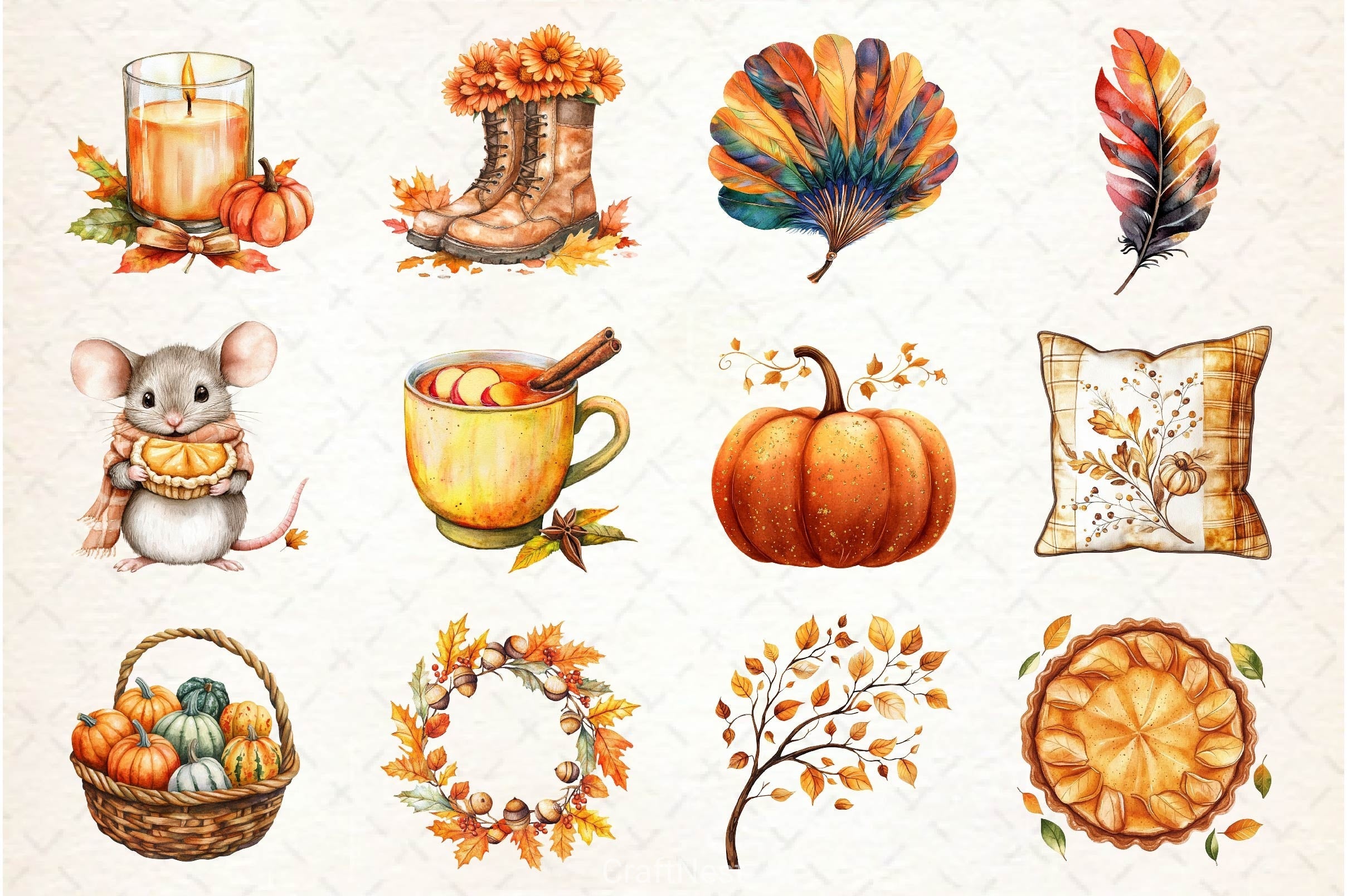 Fall And Thanksgiving Clipart Bundle