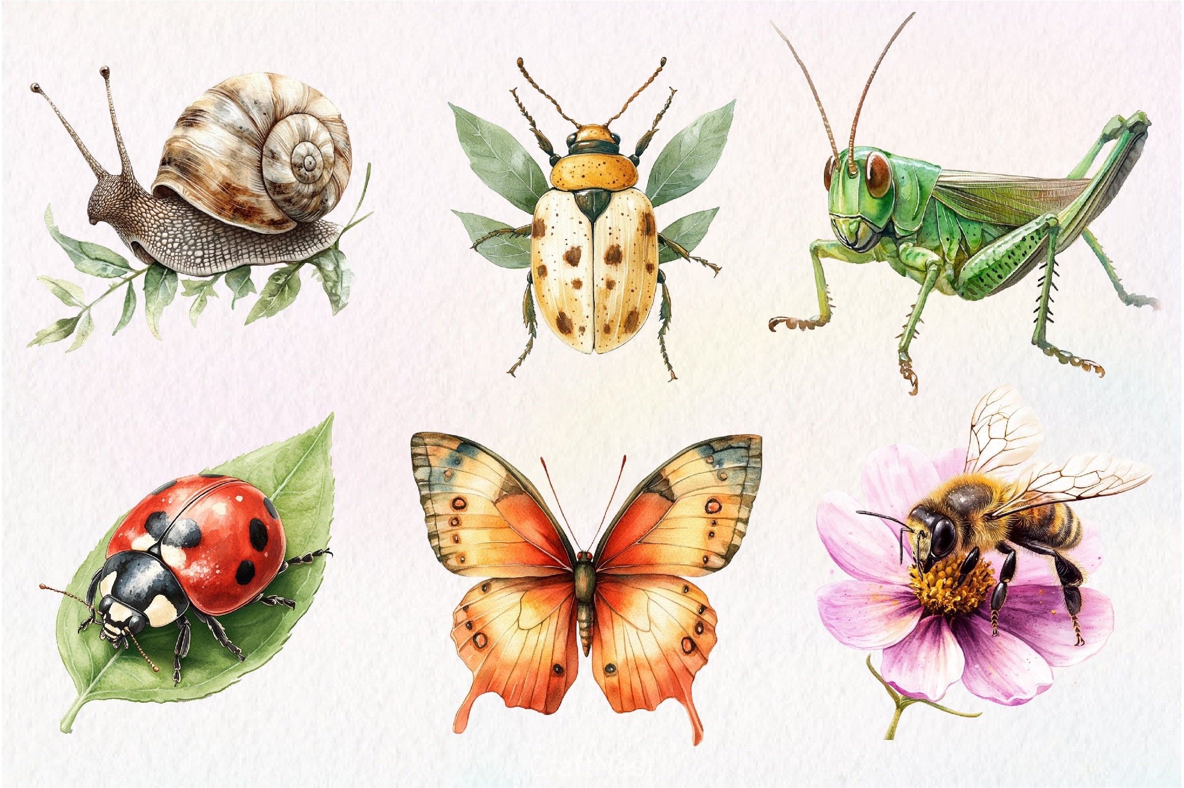 Vintage Spring Insect Clipart Bundle 56