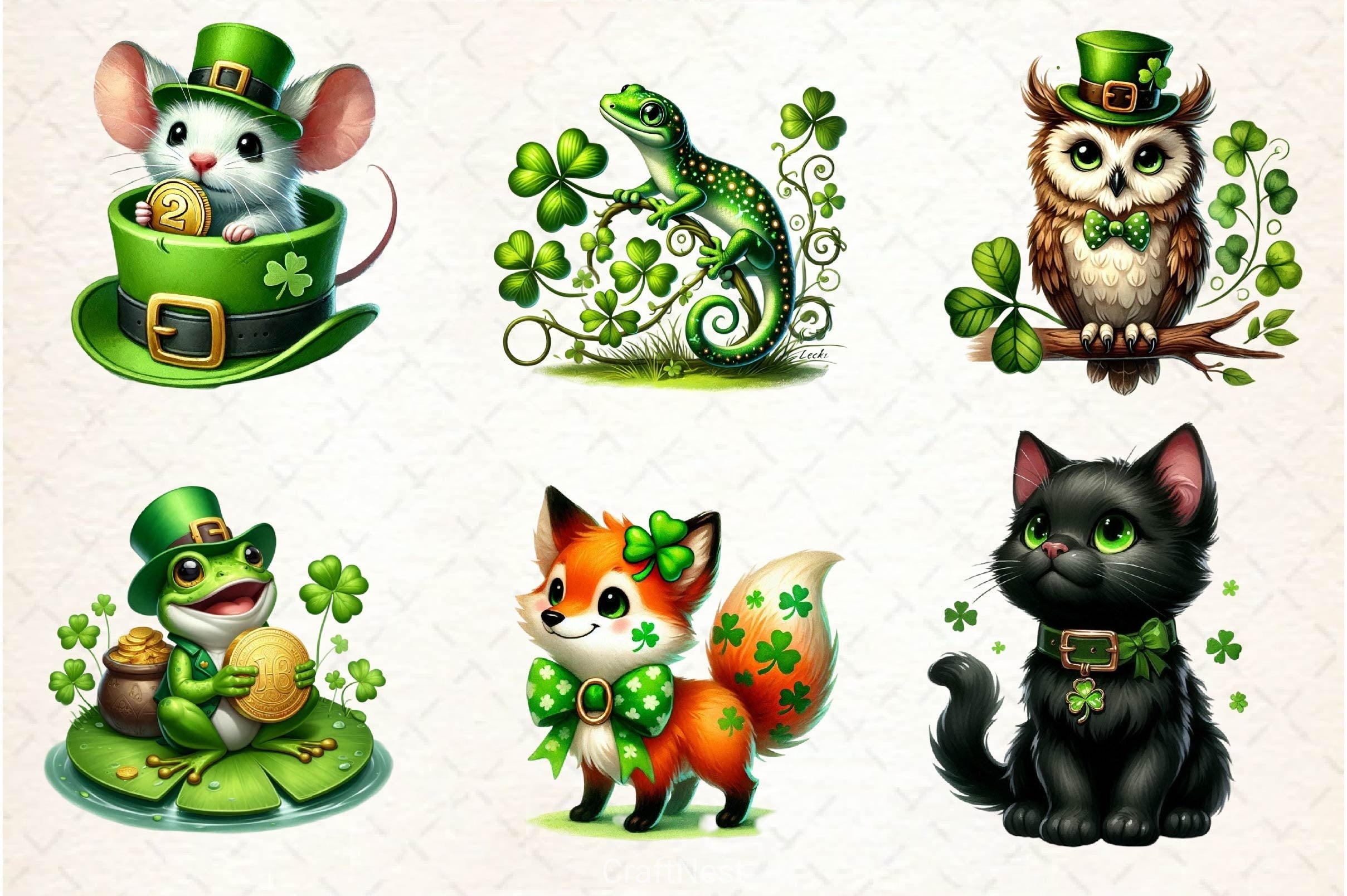 St Patrick's Day Animals Clipart Bundle 4