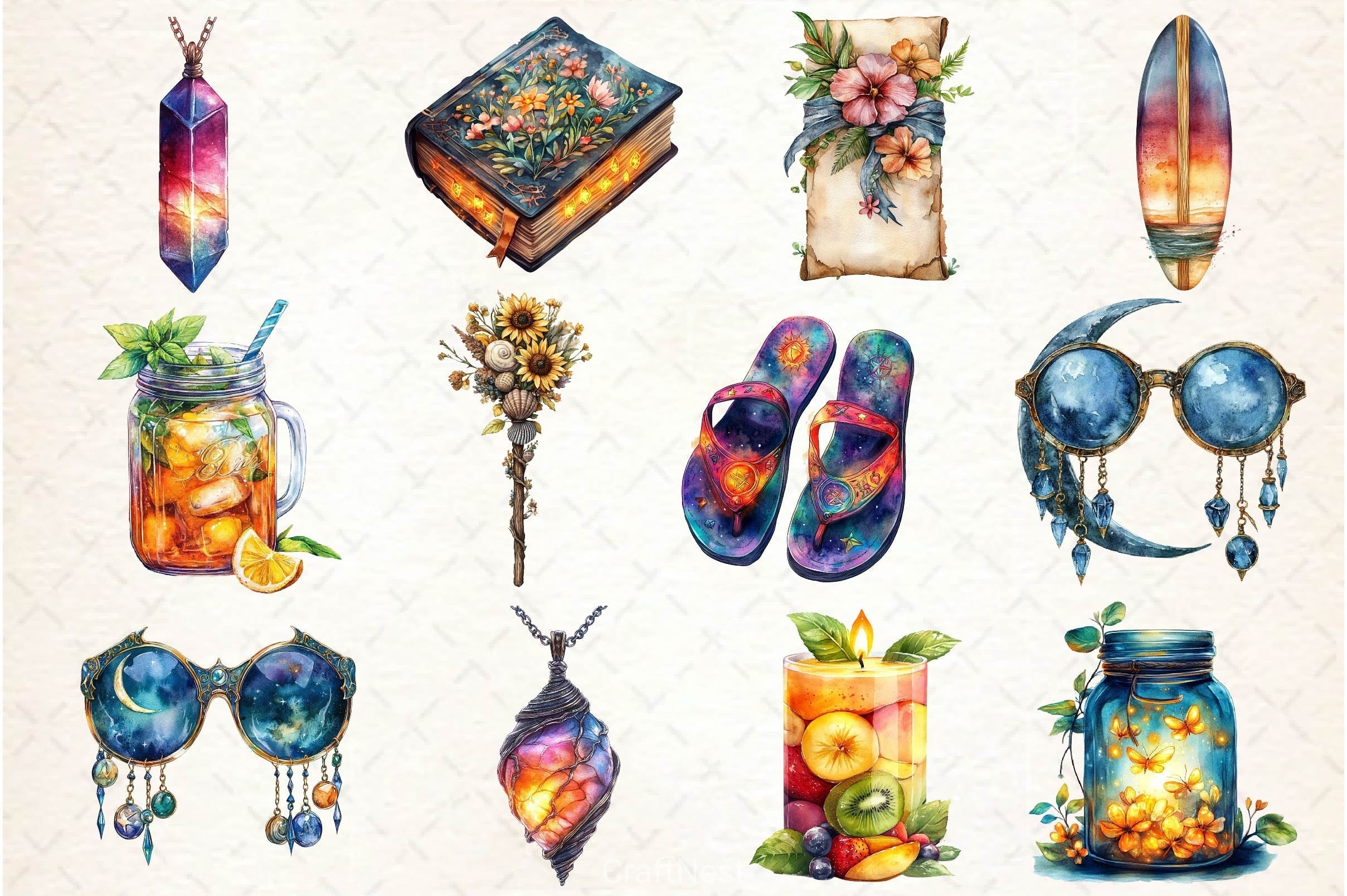 Witchy Summer Clipart Bundle