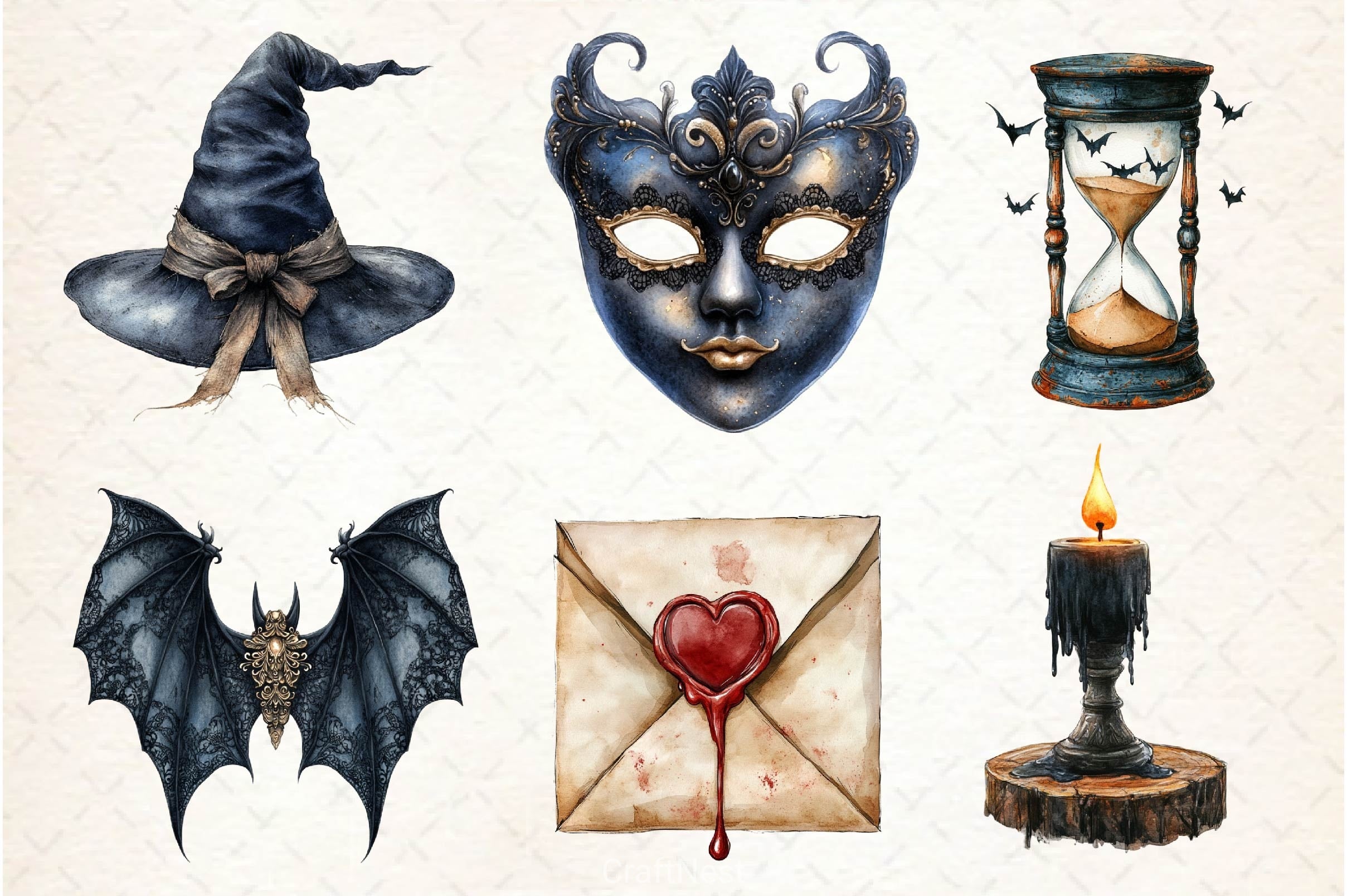 Vintage Halloween Clipart Bundle 2