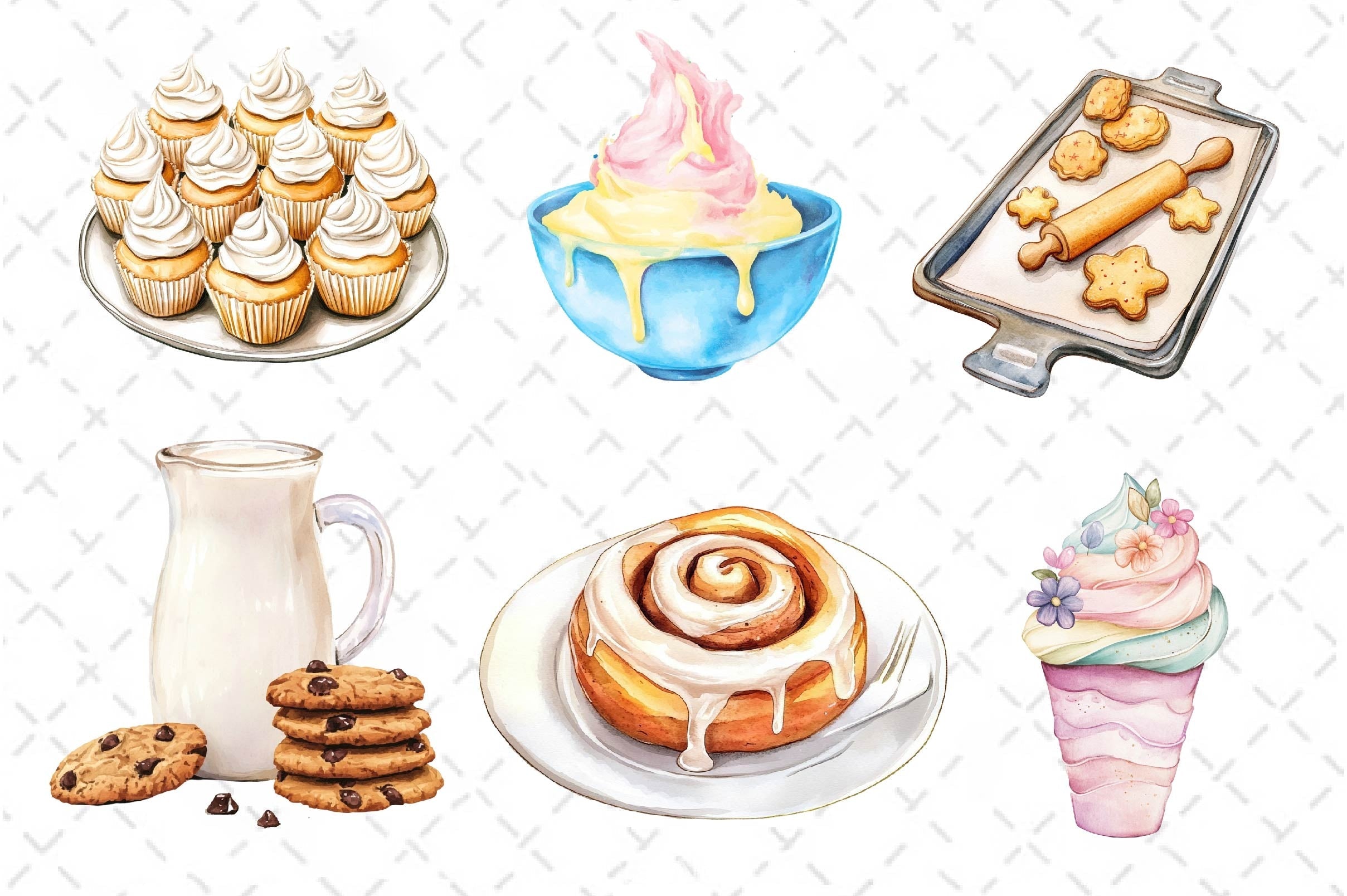 Vintage Baking Clipart Bundle 4