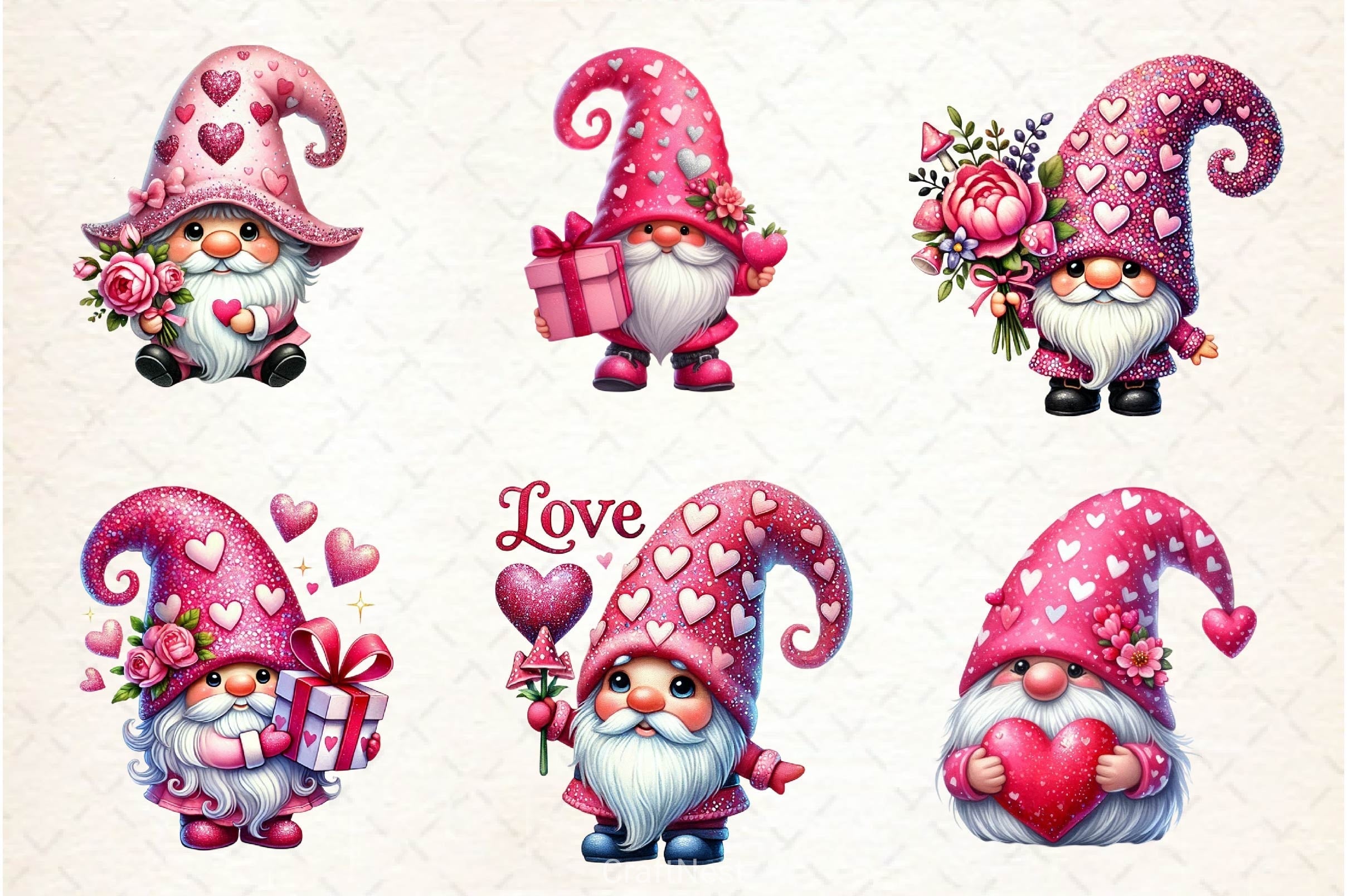Valentine Gnome Clipart Bundle 5