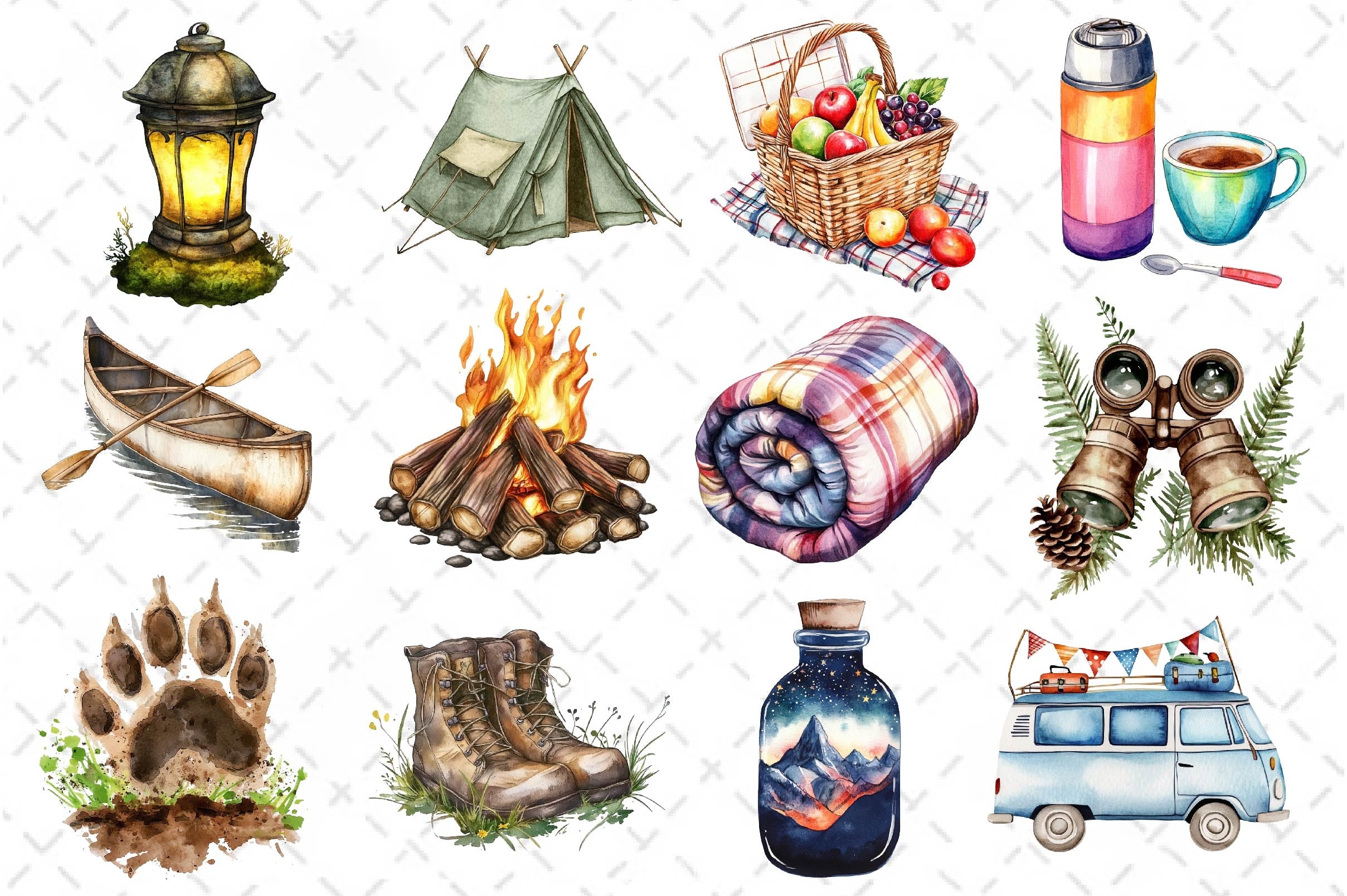 Summer Camping Clipart Bundle