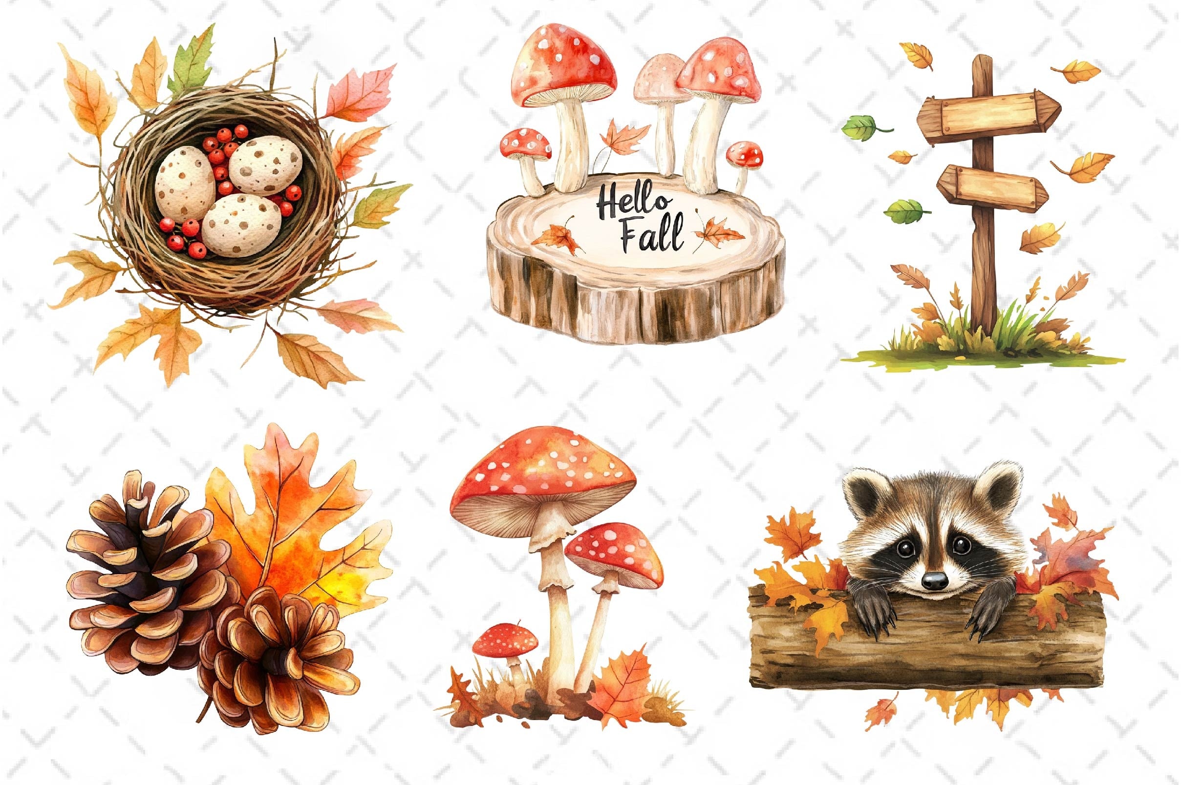 Fall Woodland Clipart Bundle 3