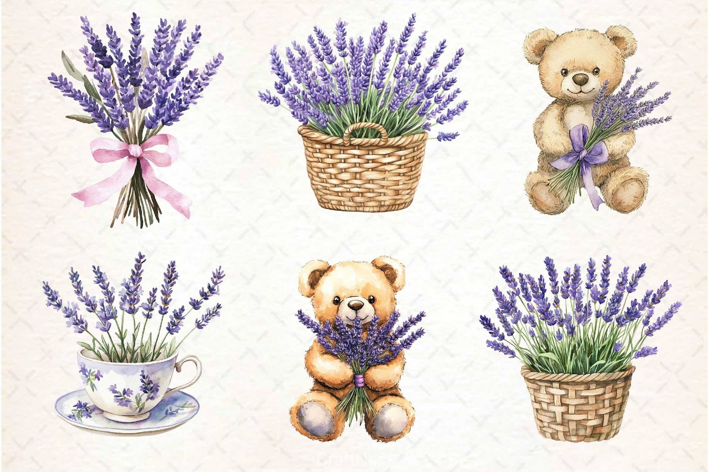Lavender Mother's Day Clipart Bundle 2