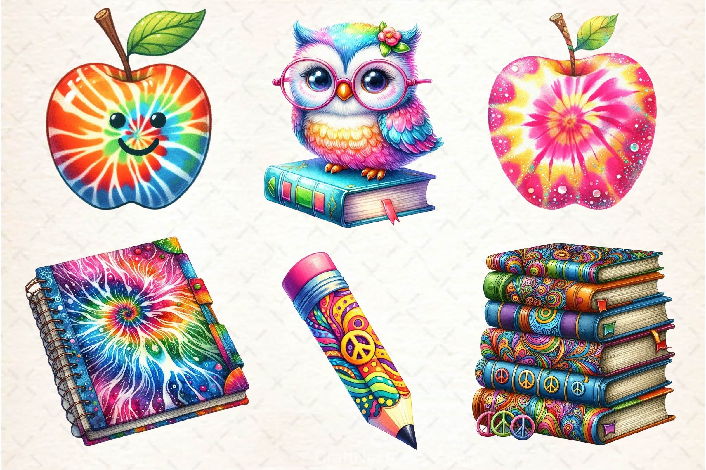 Groovy School Clipart Bundle 2