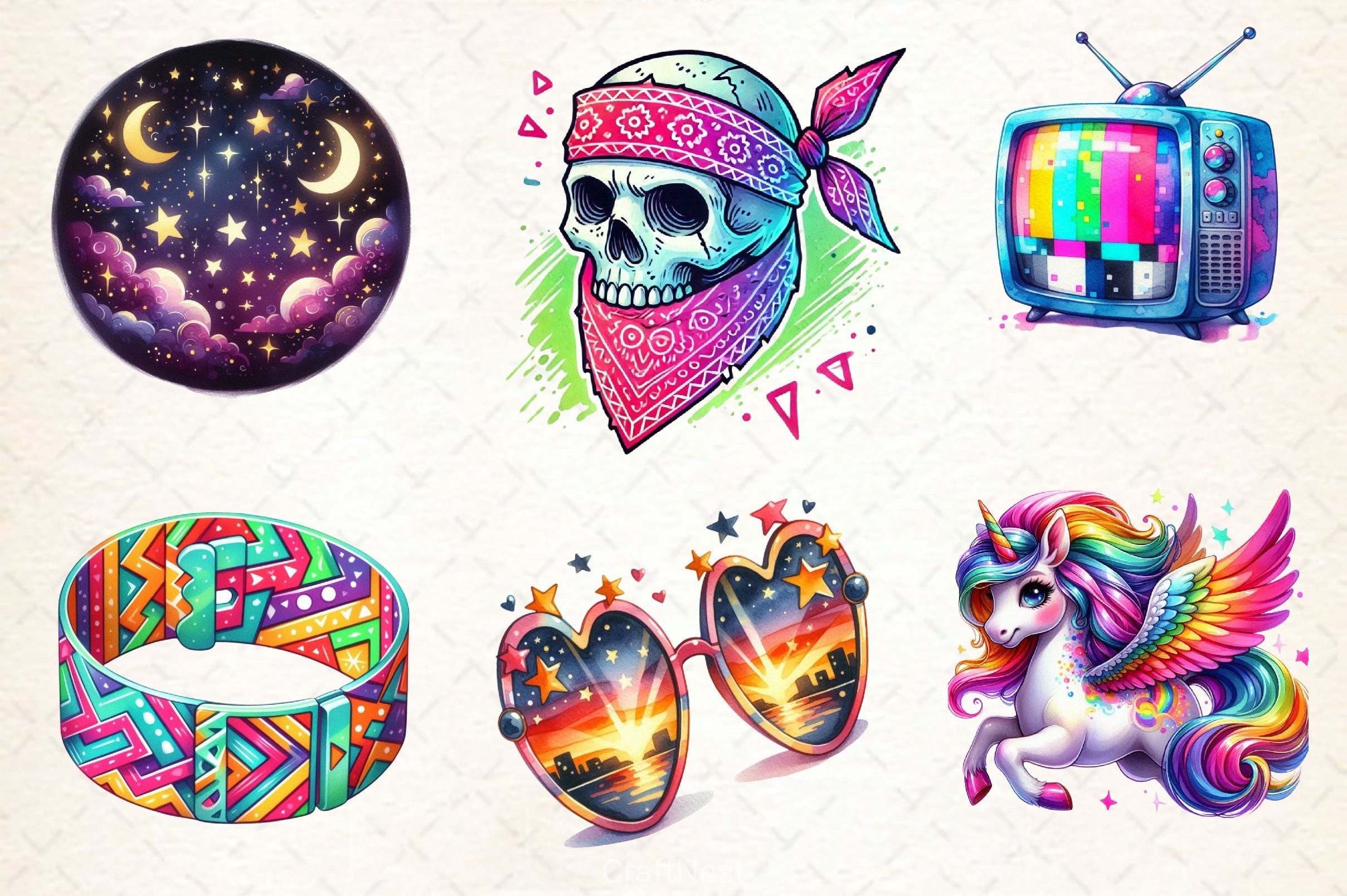 Nostalgic 90s Clipart Bundle 3