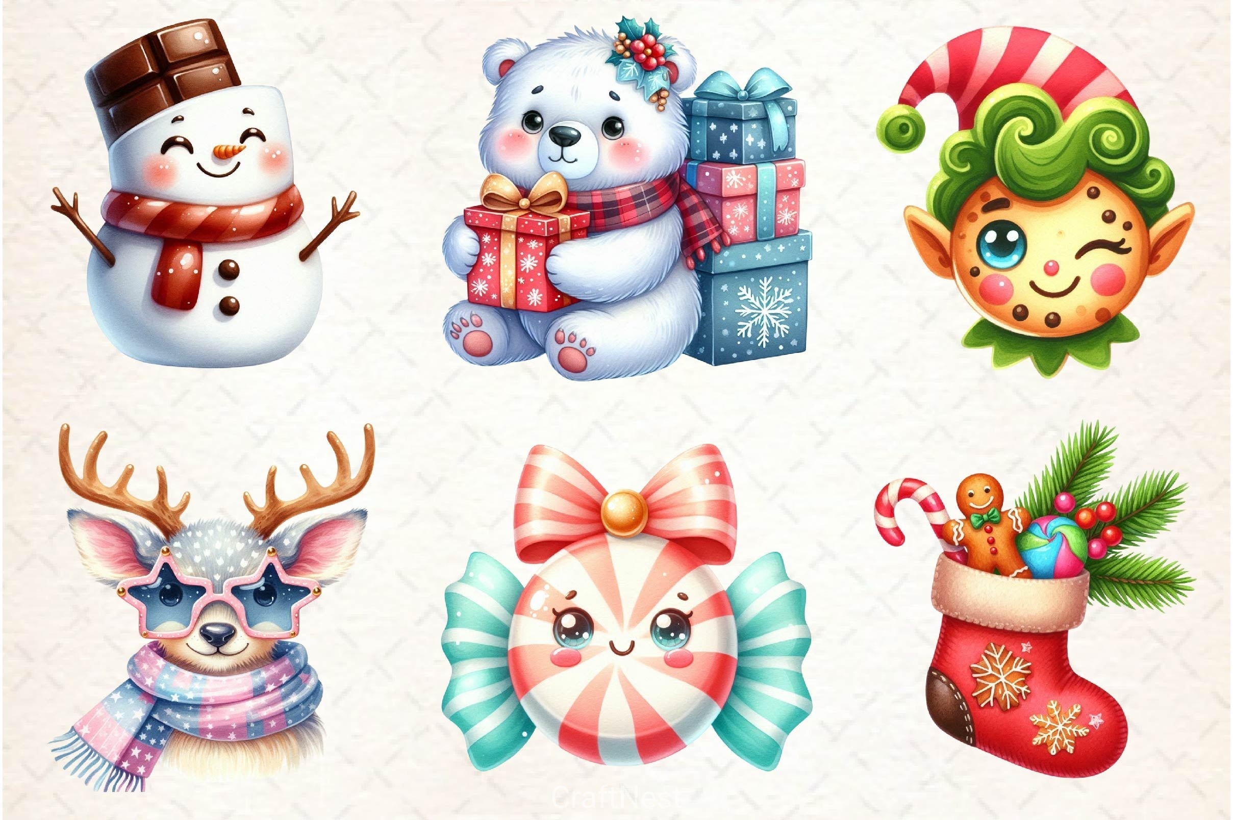 Cute Sweet Christmas Clipart Bundle