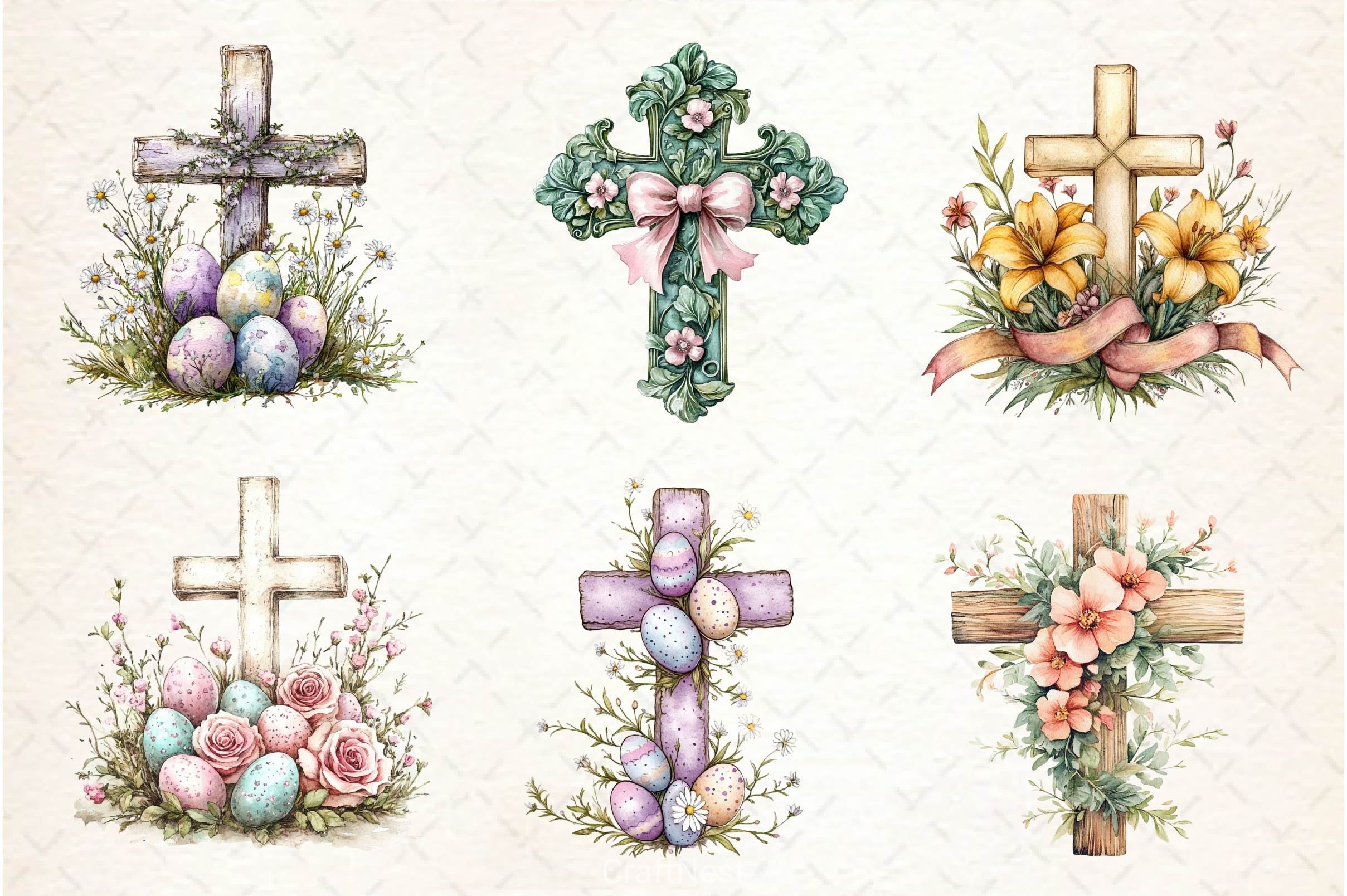 Easter Crosses Clipart Bundle