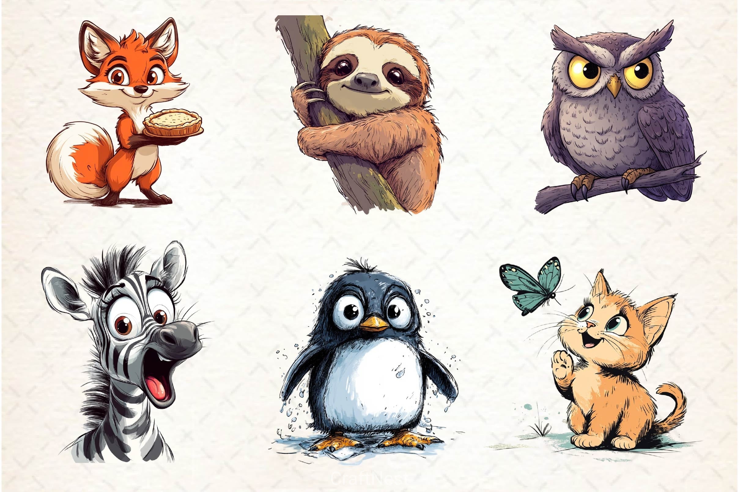 Funny Animals Clipart Bundle 4