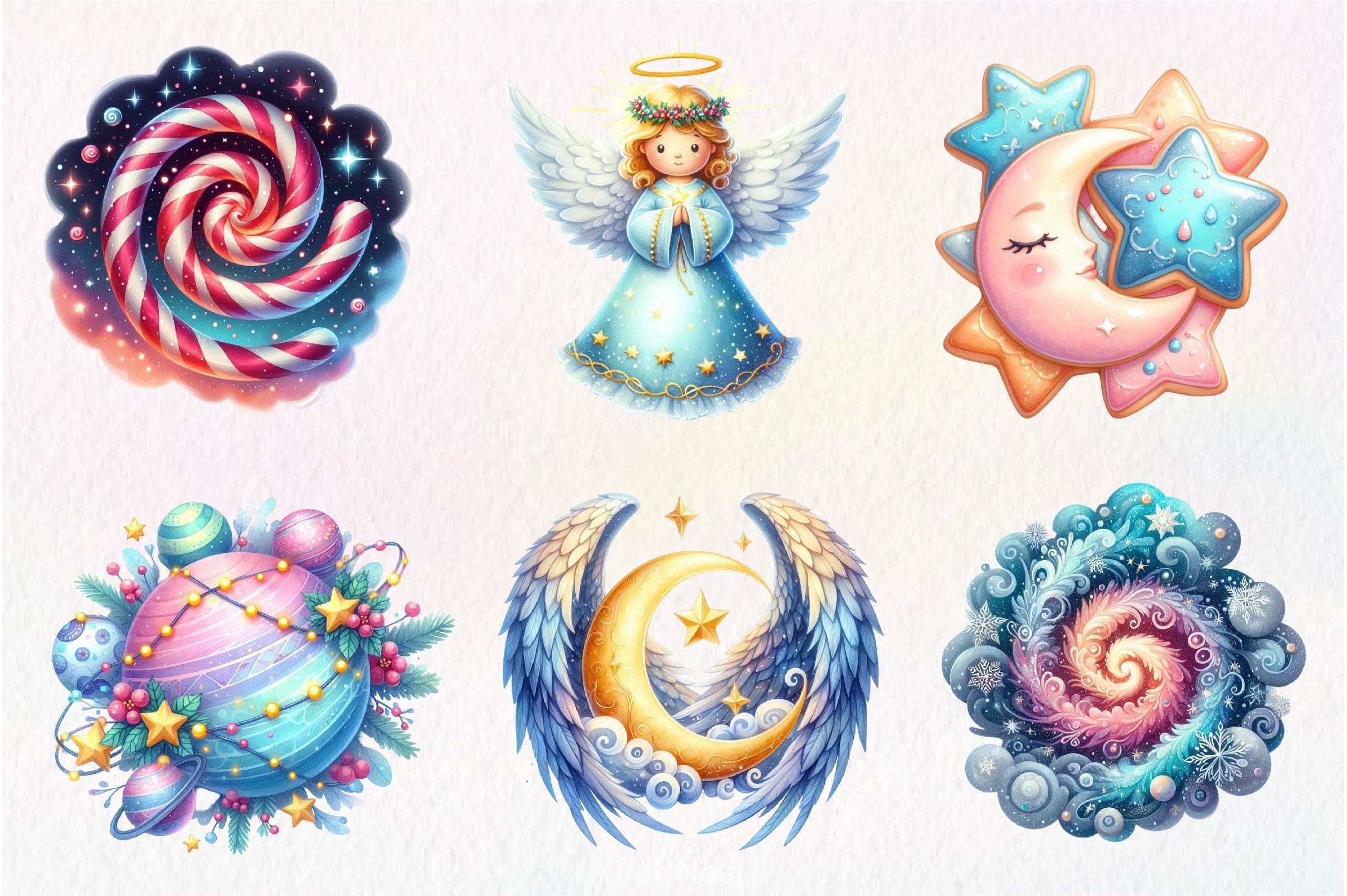 Celestial Christmas Clipart Bundle 2