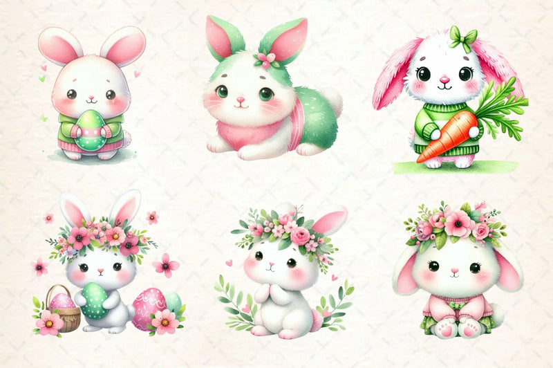 Cute Easter Bunny Clipart Bundle 9 - CraftNest - Digital Crafting and Art