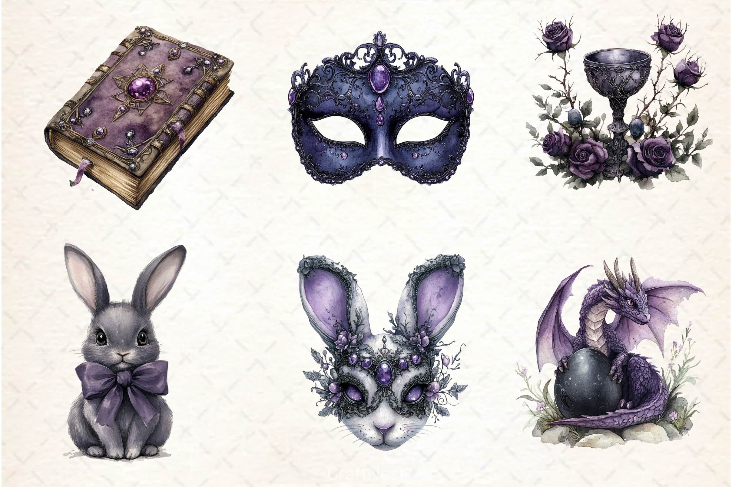 Gothic Easter Clipart Bundle 4