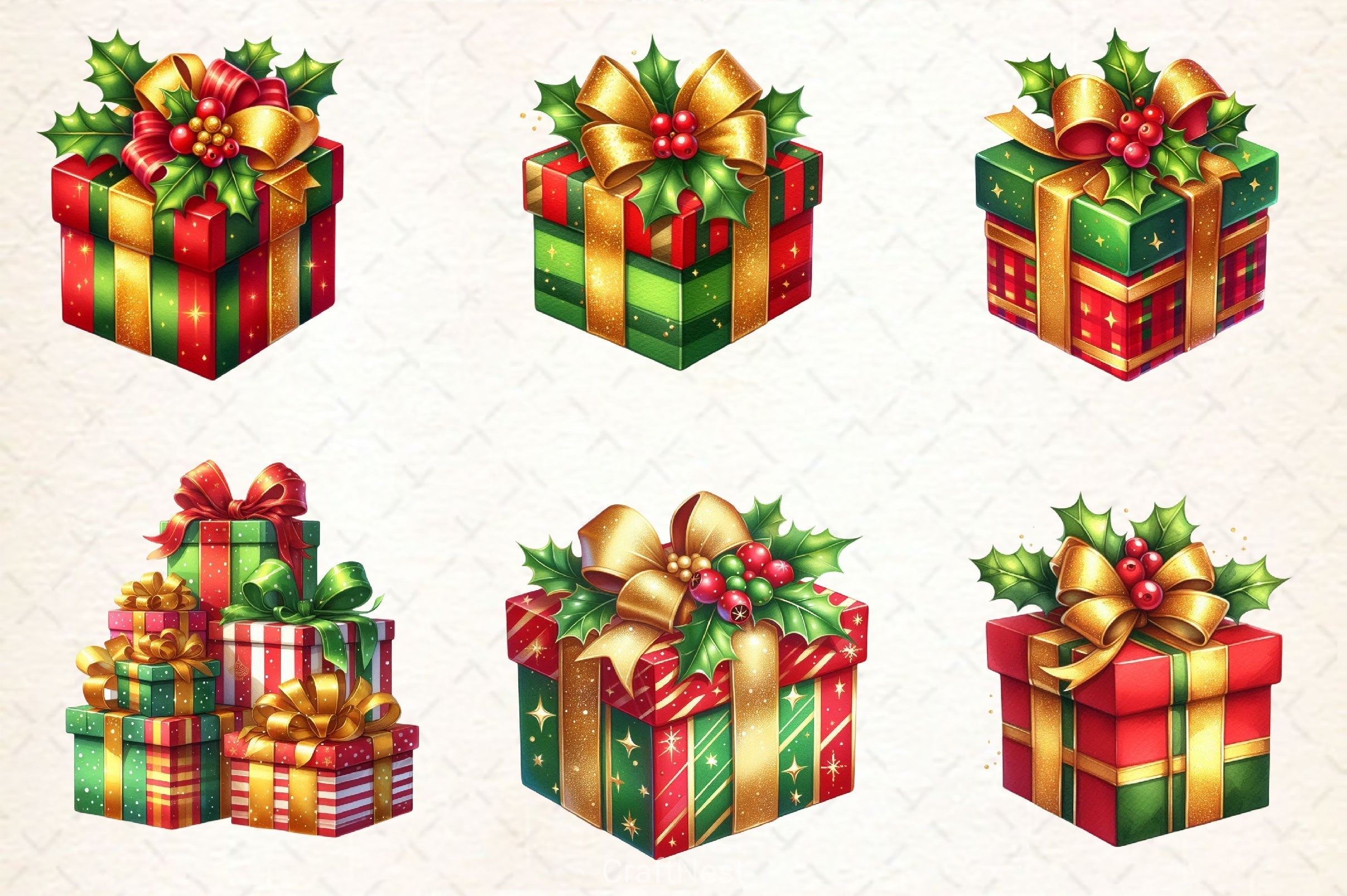 Christmas Gifts Clipart Bundle