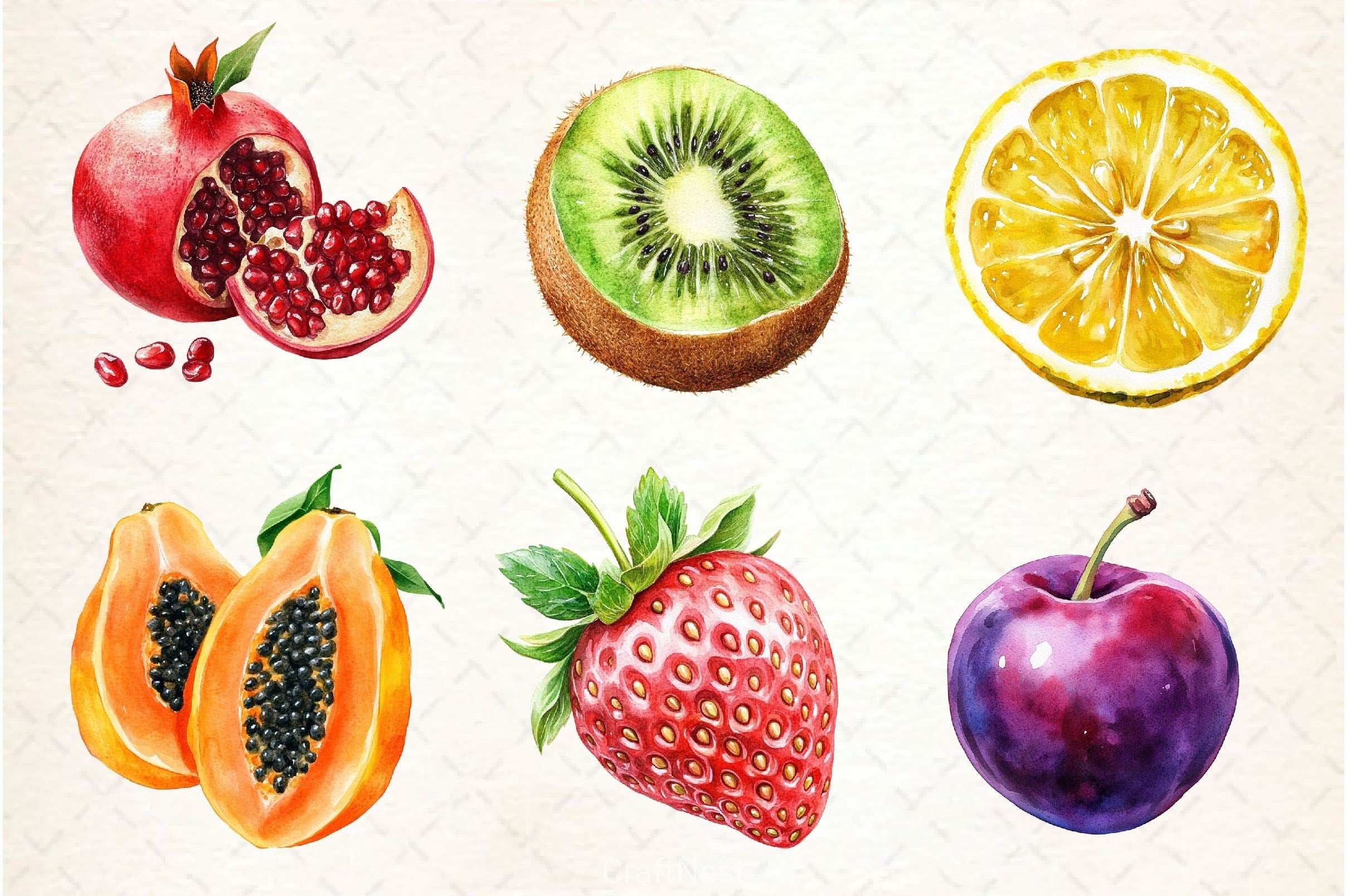 Summer Fruits Clipart Bundle 2