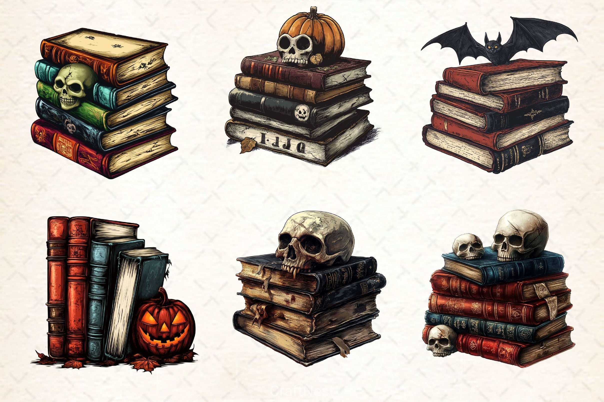 Gothic Books Clipart Bundle 4
