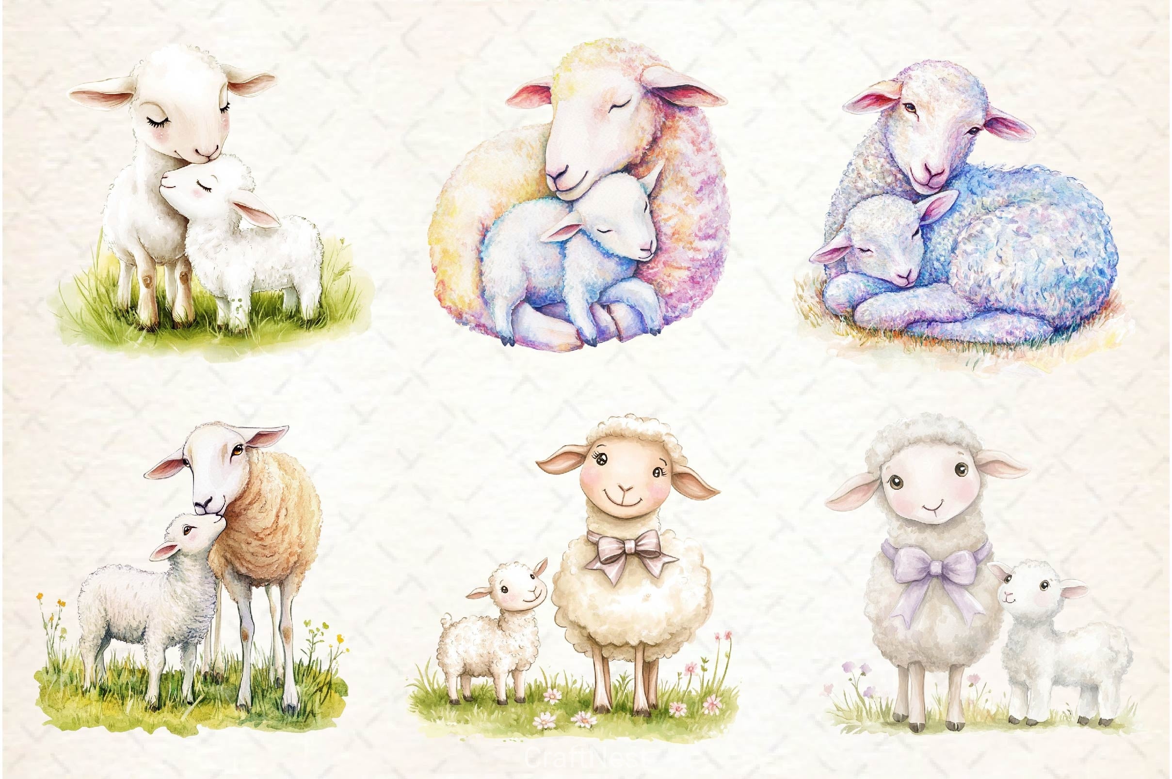 Lamb Ewe Love Clipart Bundle 2
