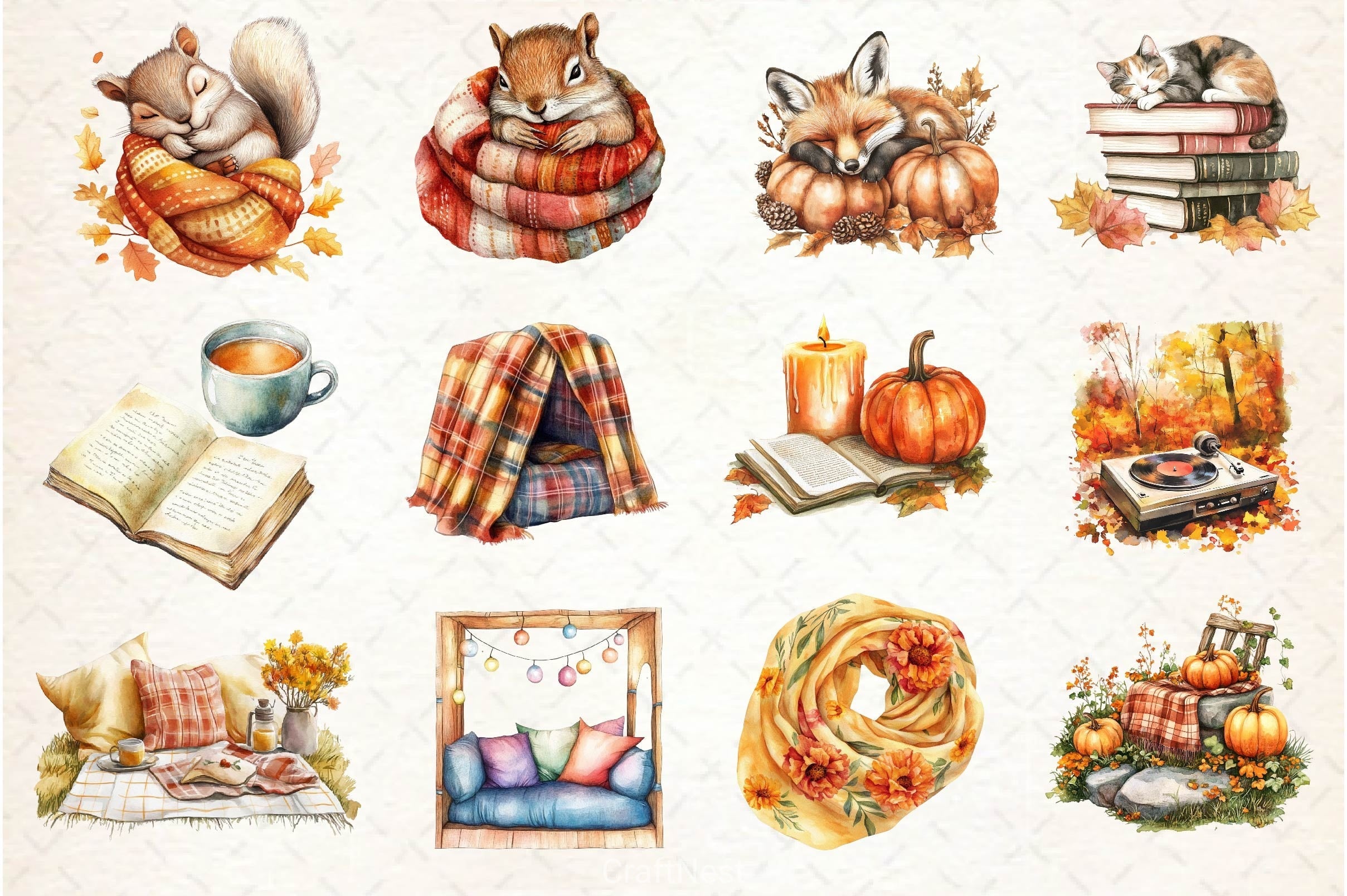Fall Lazy Day Clipart Bundle 4